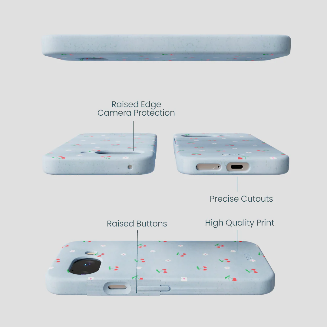 Powder Blue Sweet Cherries Google Pixel 9a Case - Image 2