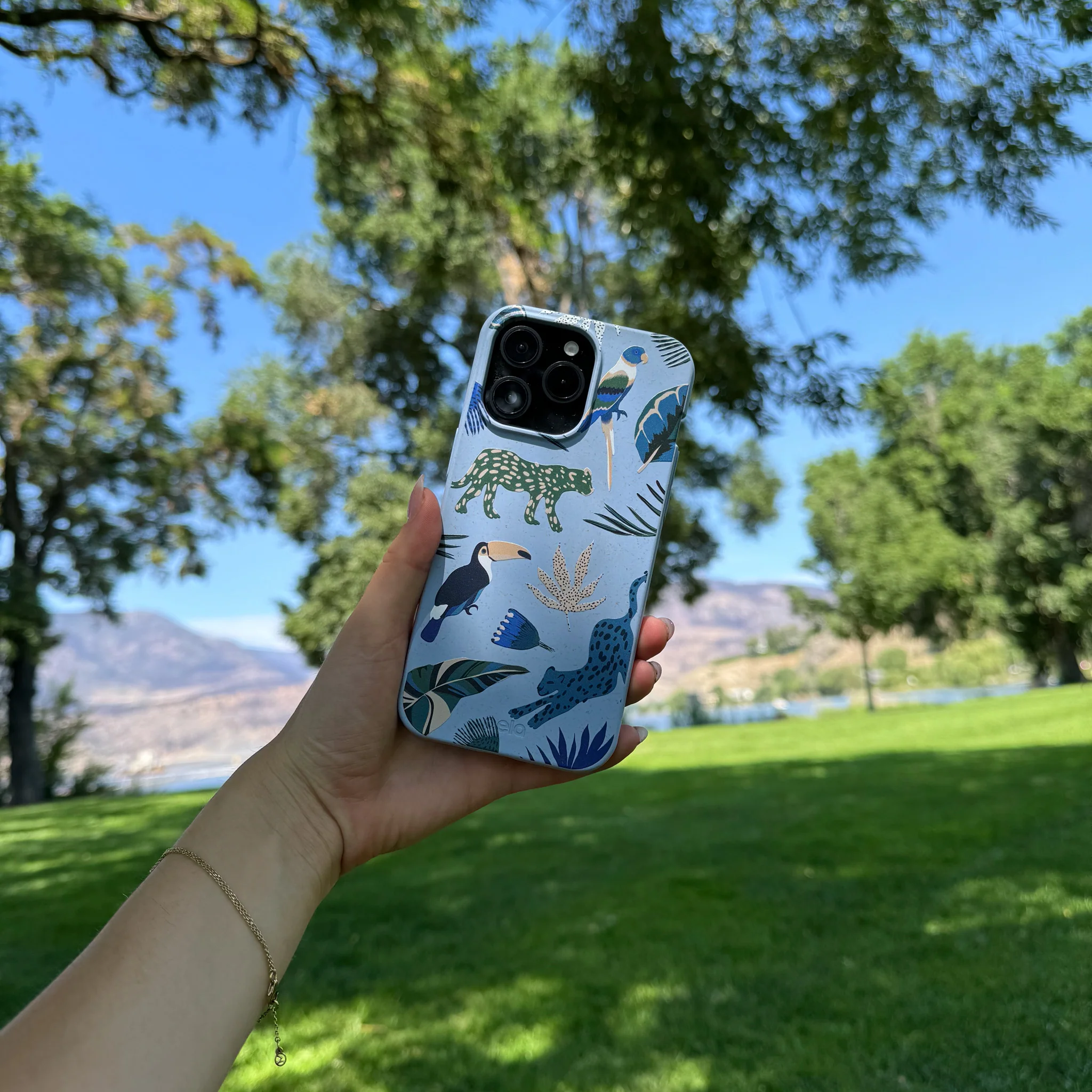 Powder Blue Tropical Rainforest Google Pixel 9 Pro XL Case - Image 2