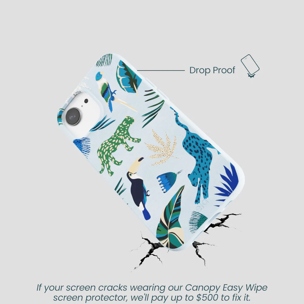 Powder Blue Tropical Rainforest iPhone 16e/17e Case - Image 5