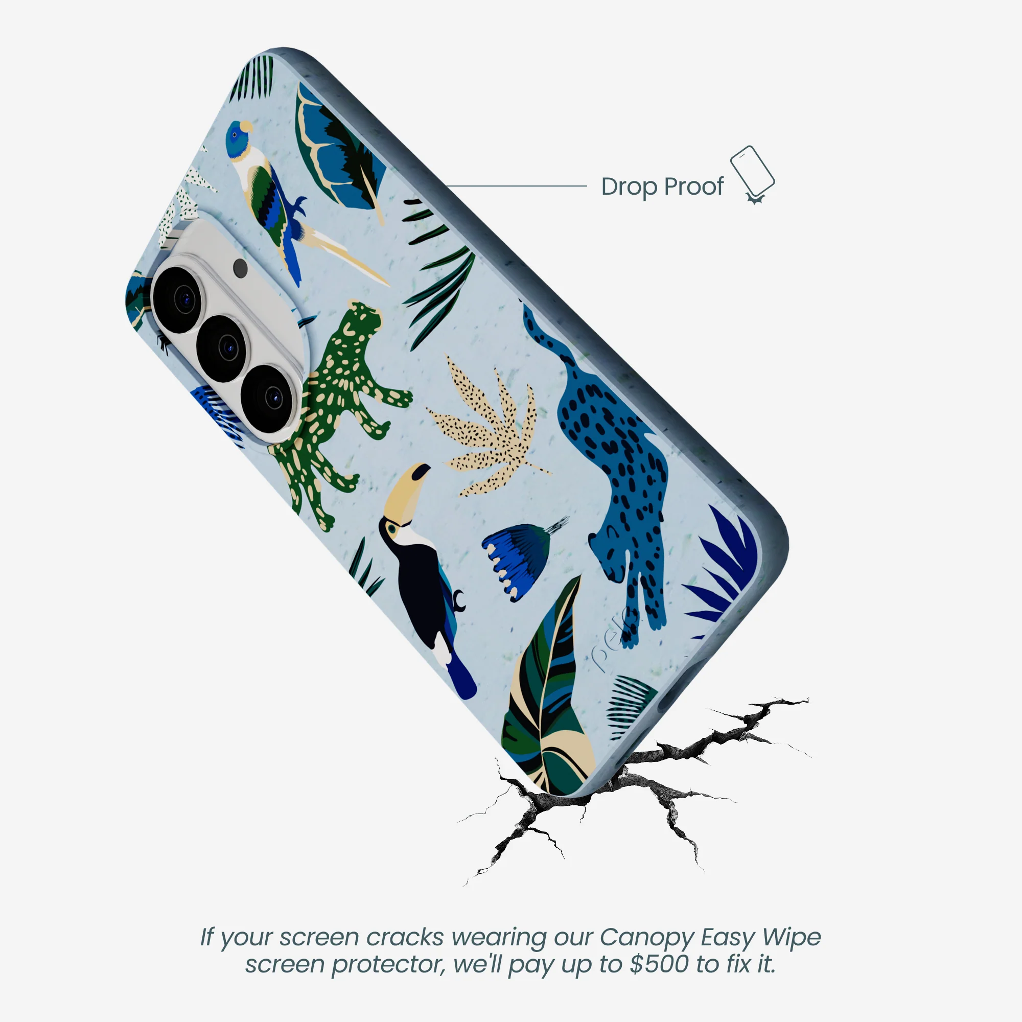 Powder Blue Tropical Rainforest Samsung Galaxy S26 Case - Image 5