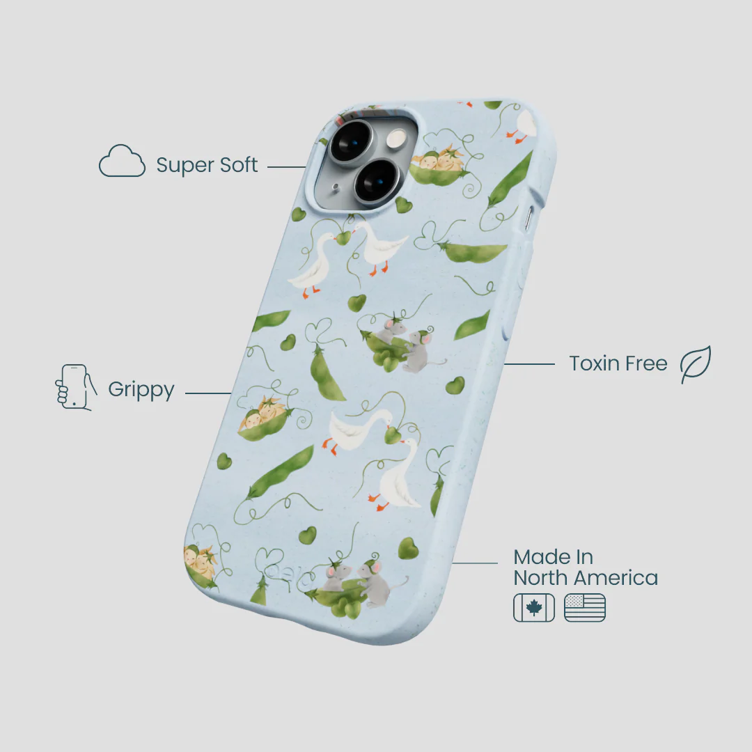 Powder Blue Two Peas in a Pod iPhone 15 Case - Image 4