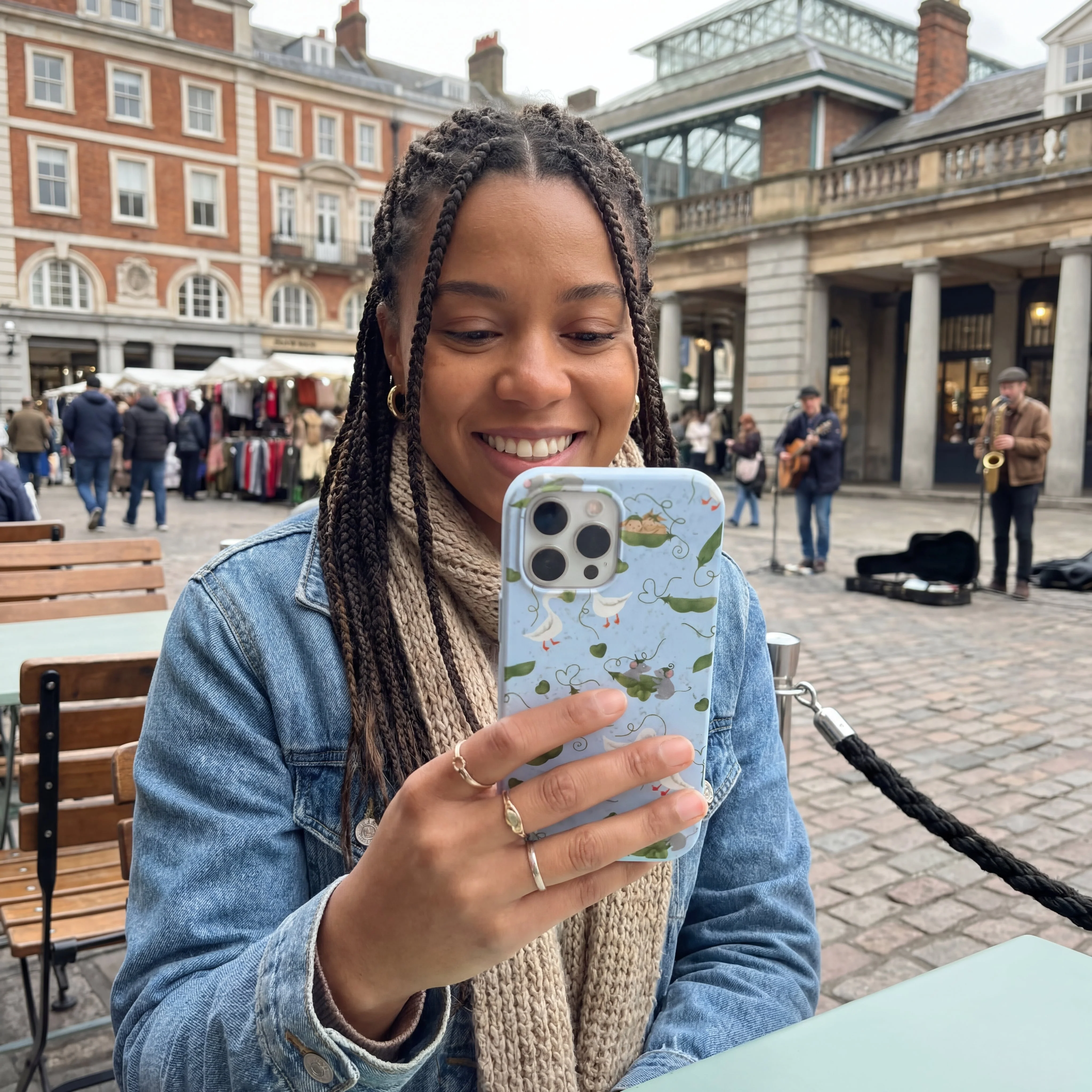 Powder Blue Two Peas in a Pod iPhone 16 Case - Image 2