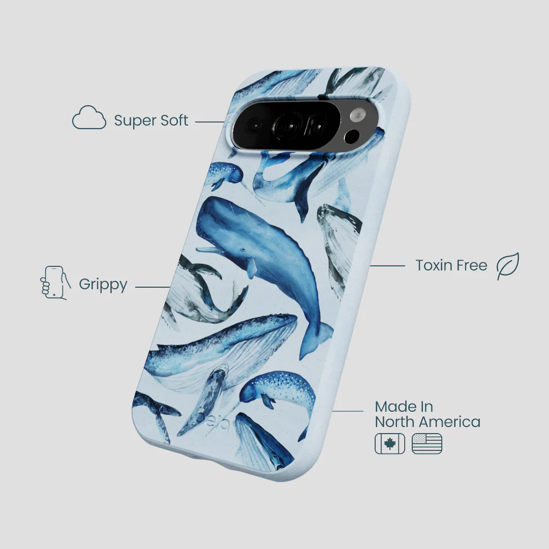 Powder Blue Whales Google Pixel 10/10 Pro Case - Image 4
