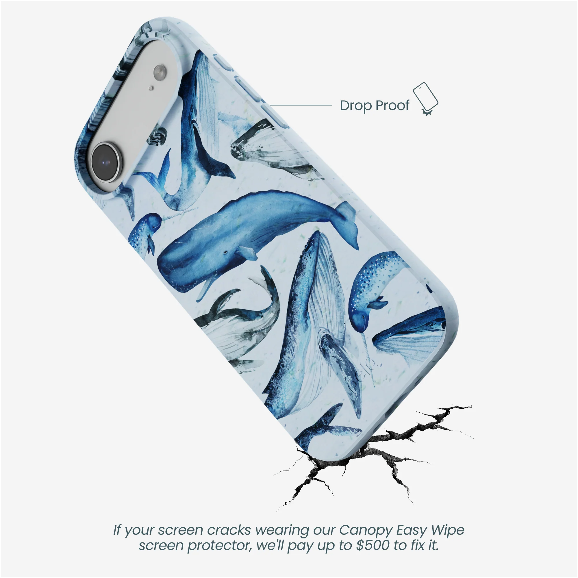 Powder Blue Whales iPhone Air Case - Image 5