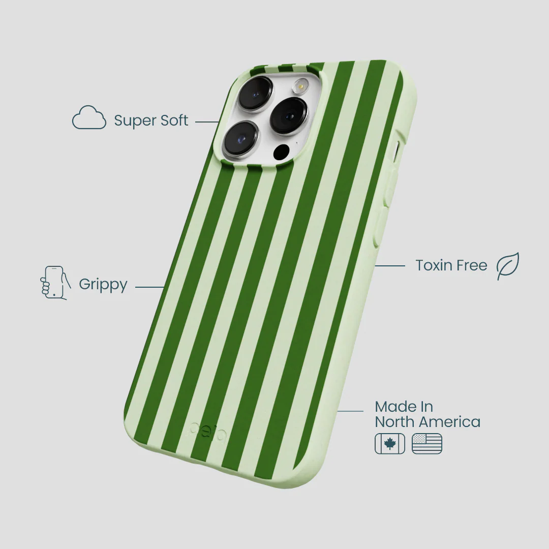 Sage Green Clover Stripes iPhone 13 Pro Max Case - Image 4