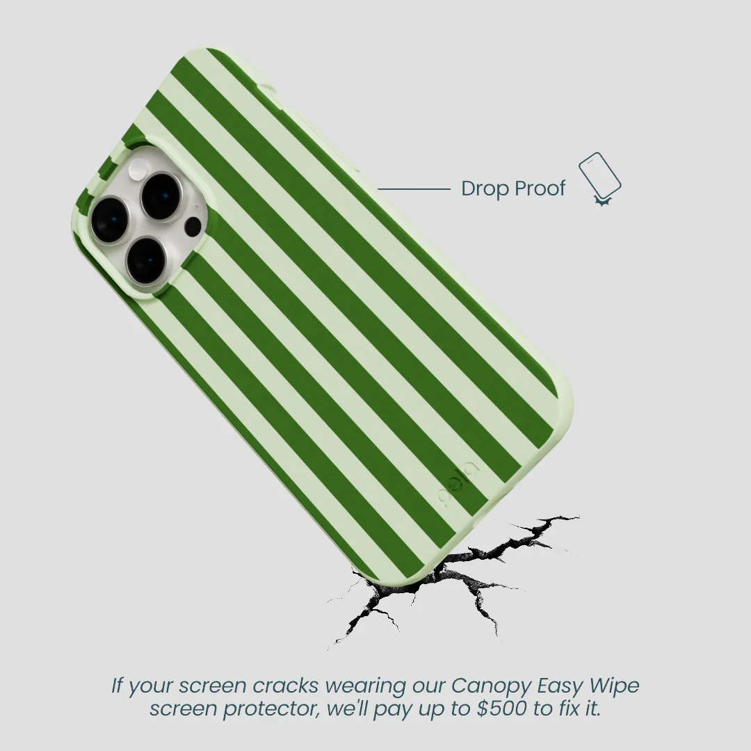 Sage Green Clover Stripes iPhone 15 Pro Max Case - Image 5