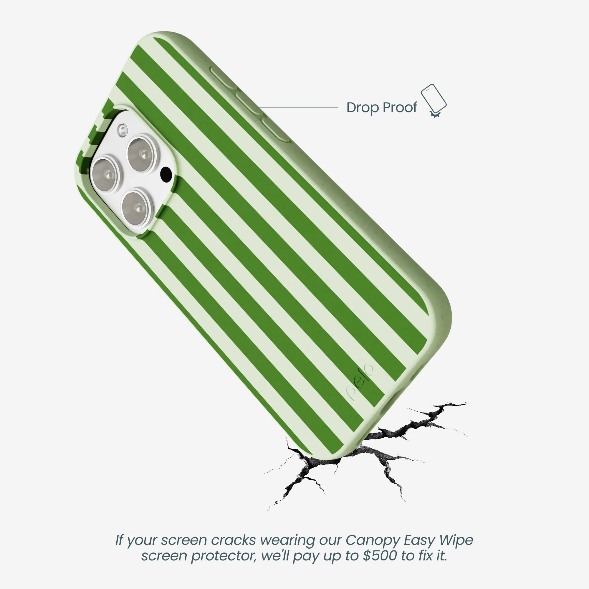 Sage Green Clover Stripes iPhone 16 Pro Max Case - Image 5