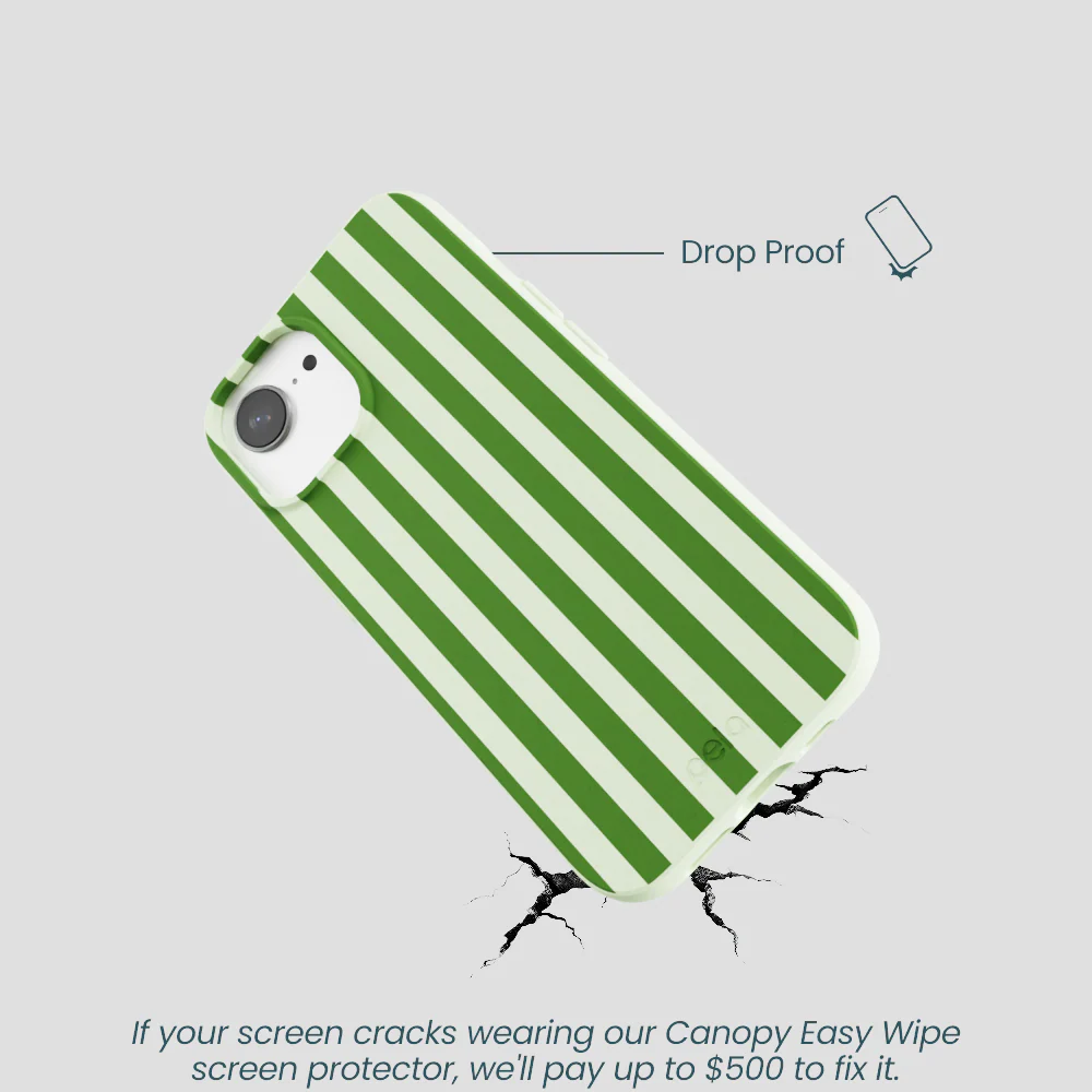 Sage Green Clover Stripes iPhone 16e/17e Case - Image 5