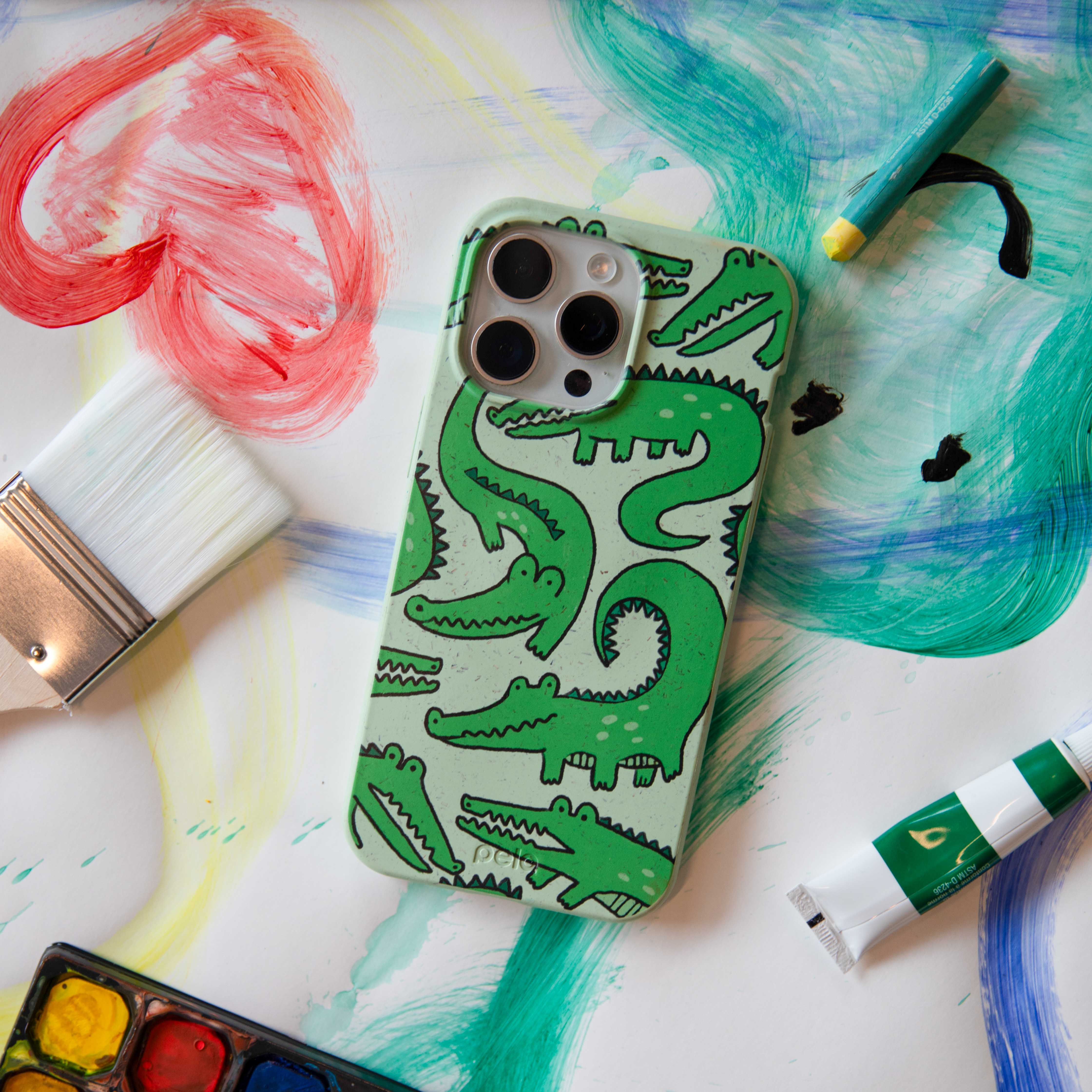 Sage Green Croc a Doodle iPhone 11 Pro Case - Image 2
