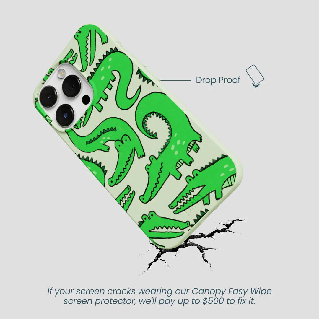 Sage Green Croc a Doodle iPhone 13 Pro Max Case - Image 5
