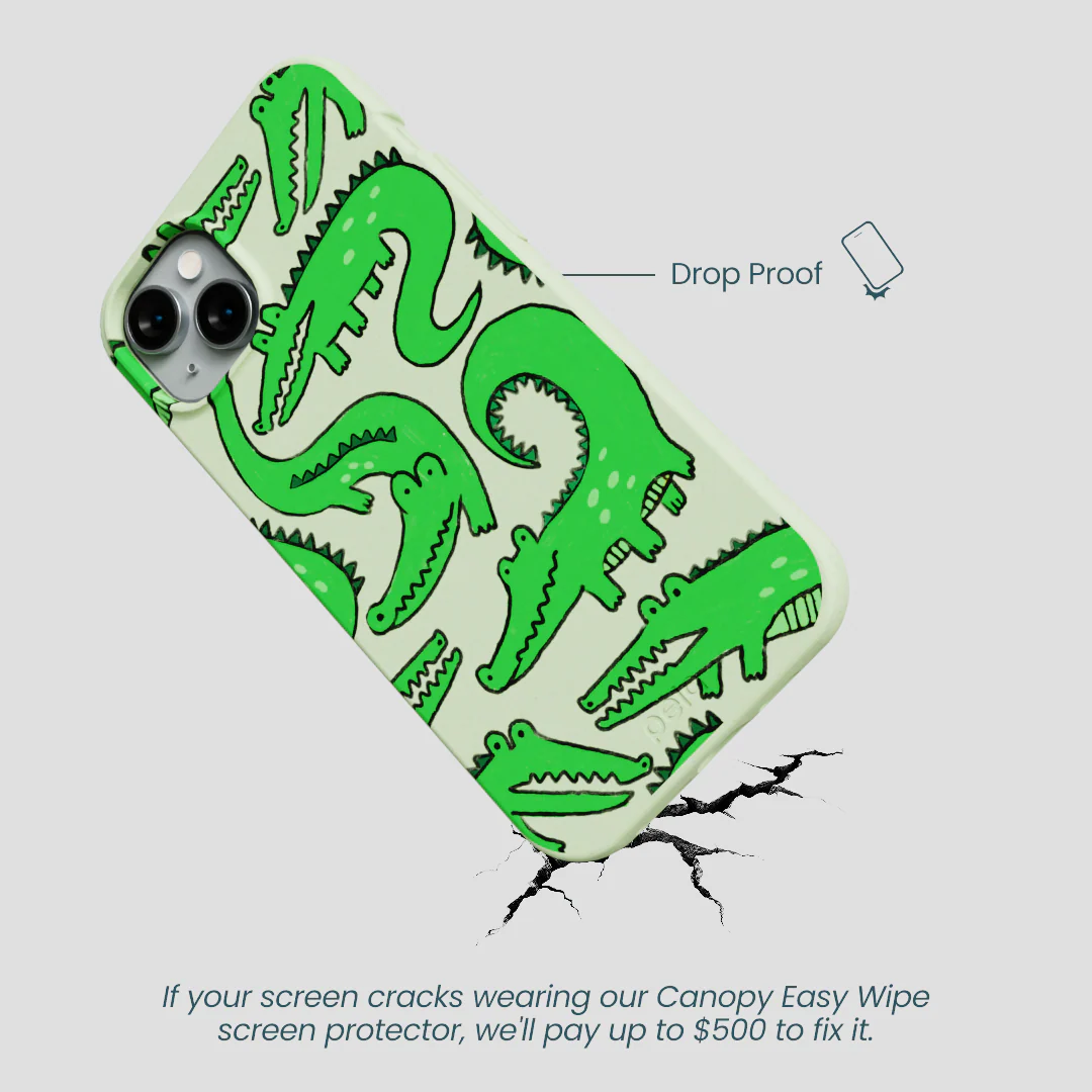 Sage Green Croc a Doodle iPhone 15 Plus Case - Image 5