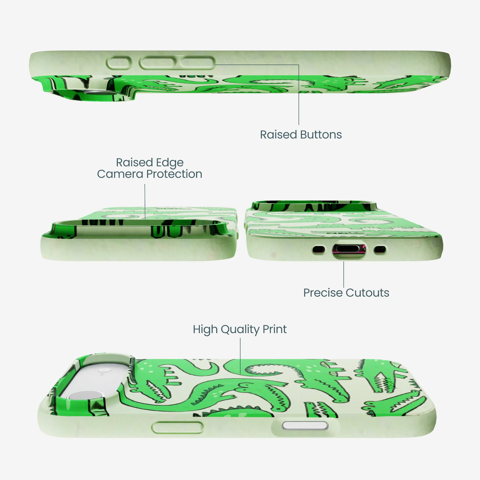 Sage Green Croc a Doodle iPhone Air Case - Image 3