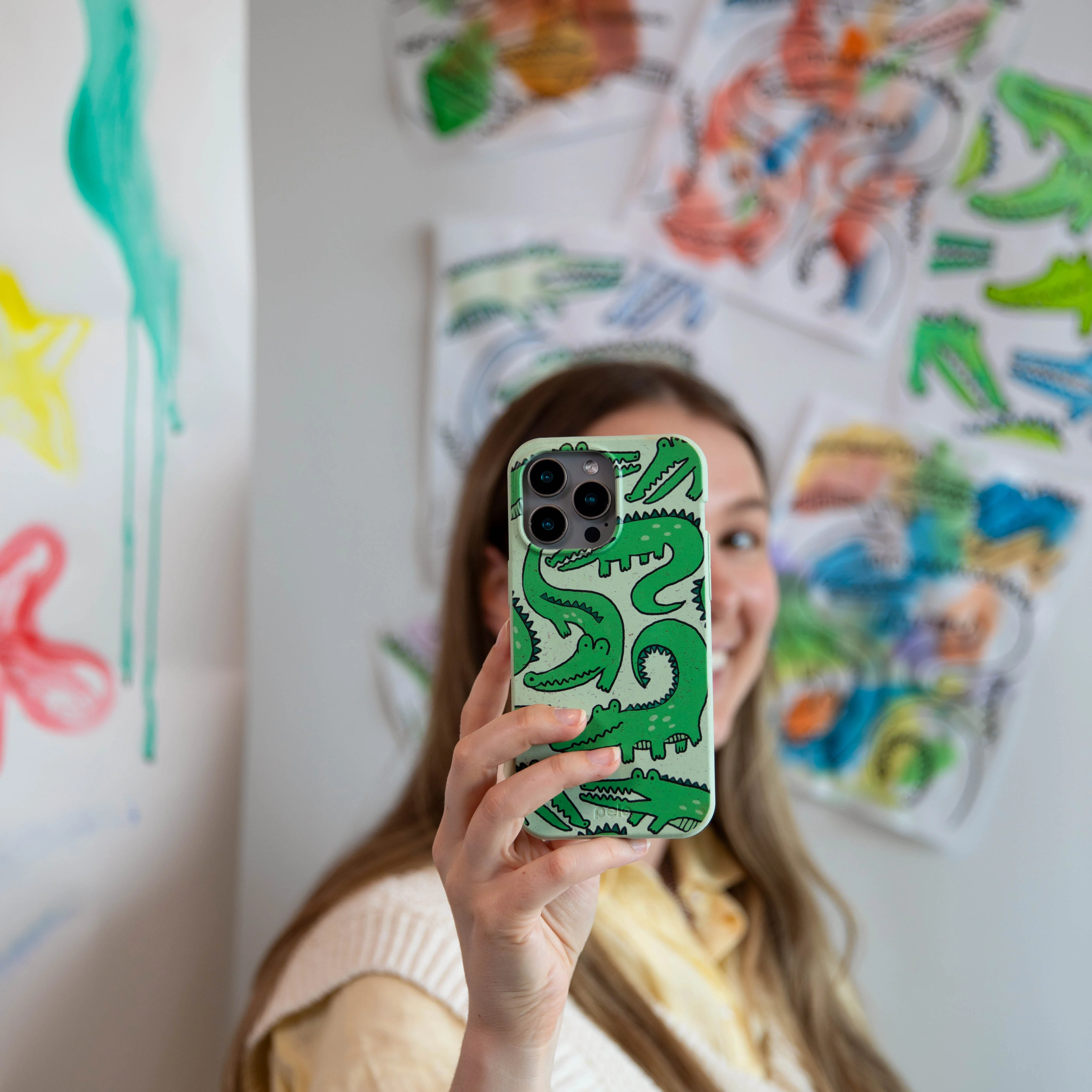 Sage Green Croc a Doodle Samsung Galaxy S21 Case - Image 6