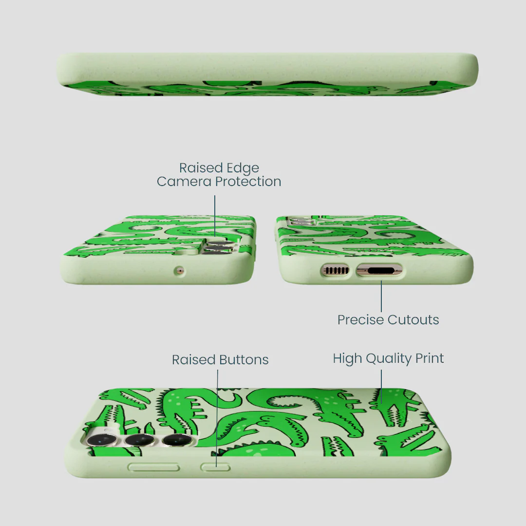 Sage Green Croc a Doodle Samsung Galaxy S23+(Plus) Case - Image 3