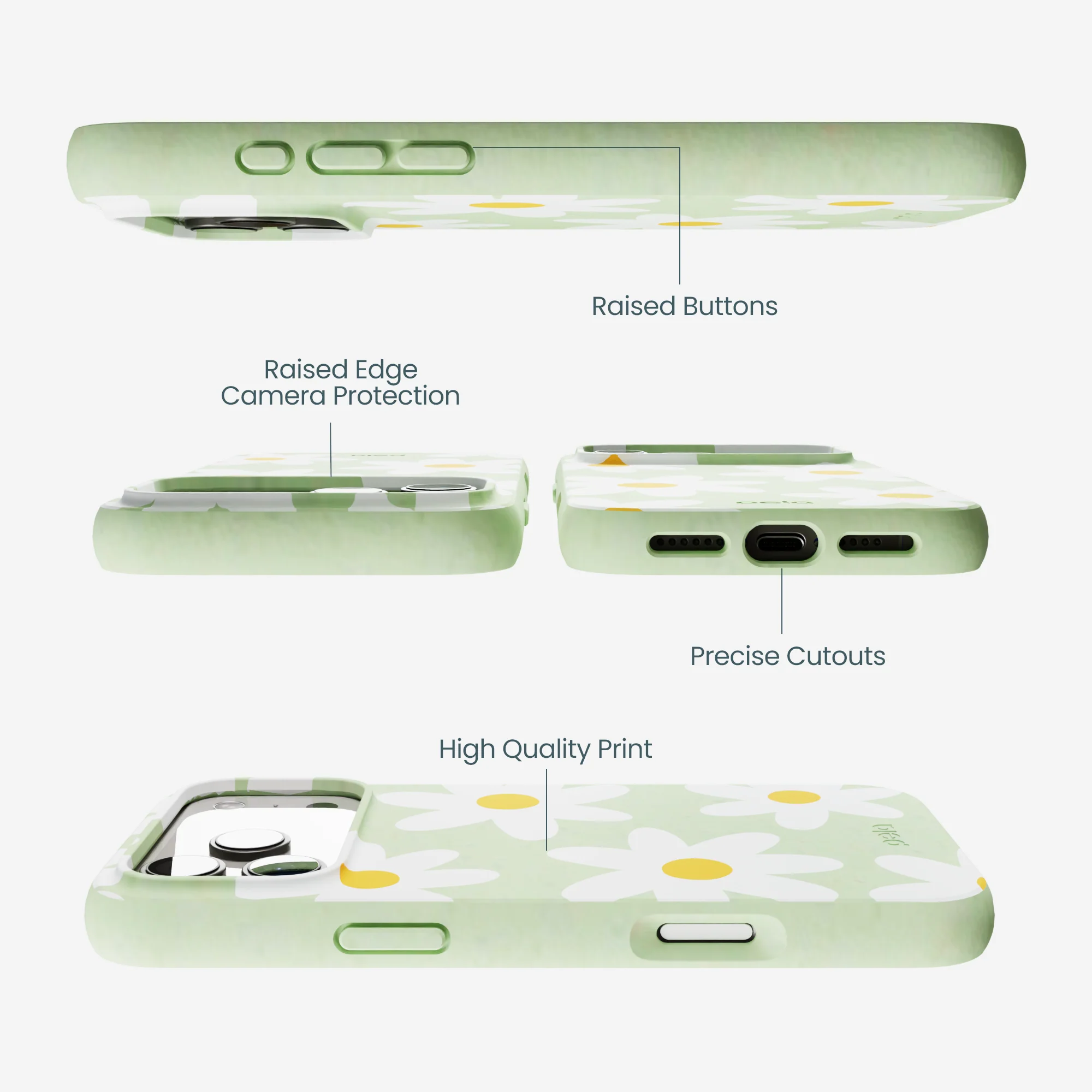Sage Green Daisy iPhone 17 Pro Max Case - Image 3