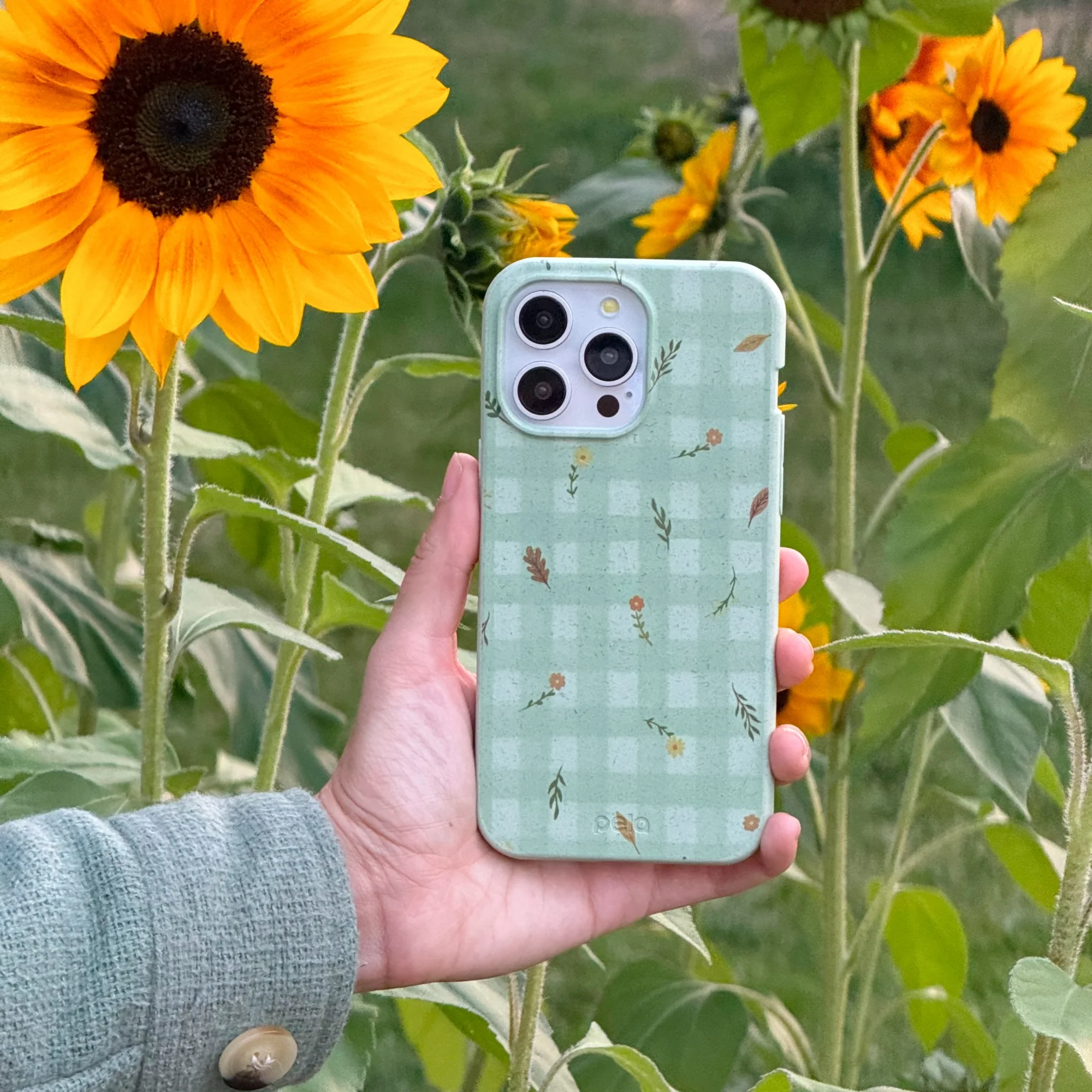 Sage Green Fall Gingham Google Pixel 9a Case - Image 2