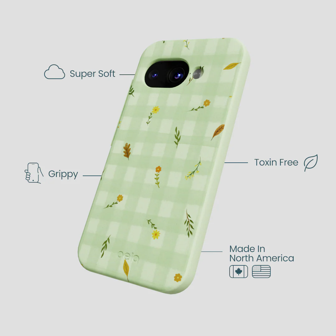 Sage Green Fall Gingham Google Pixel 9a Case - Image 4