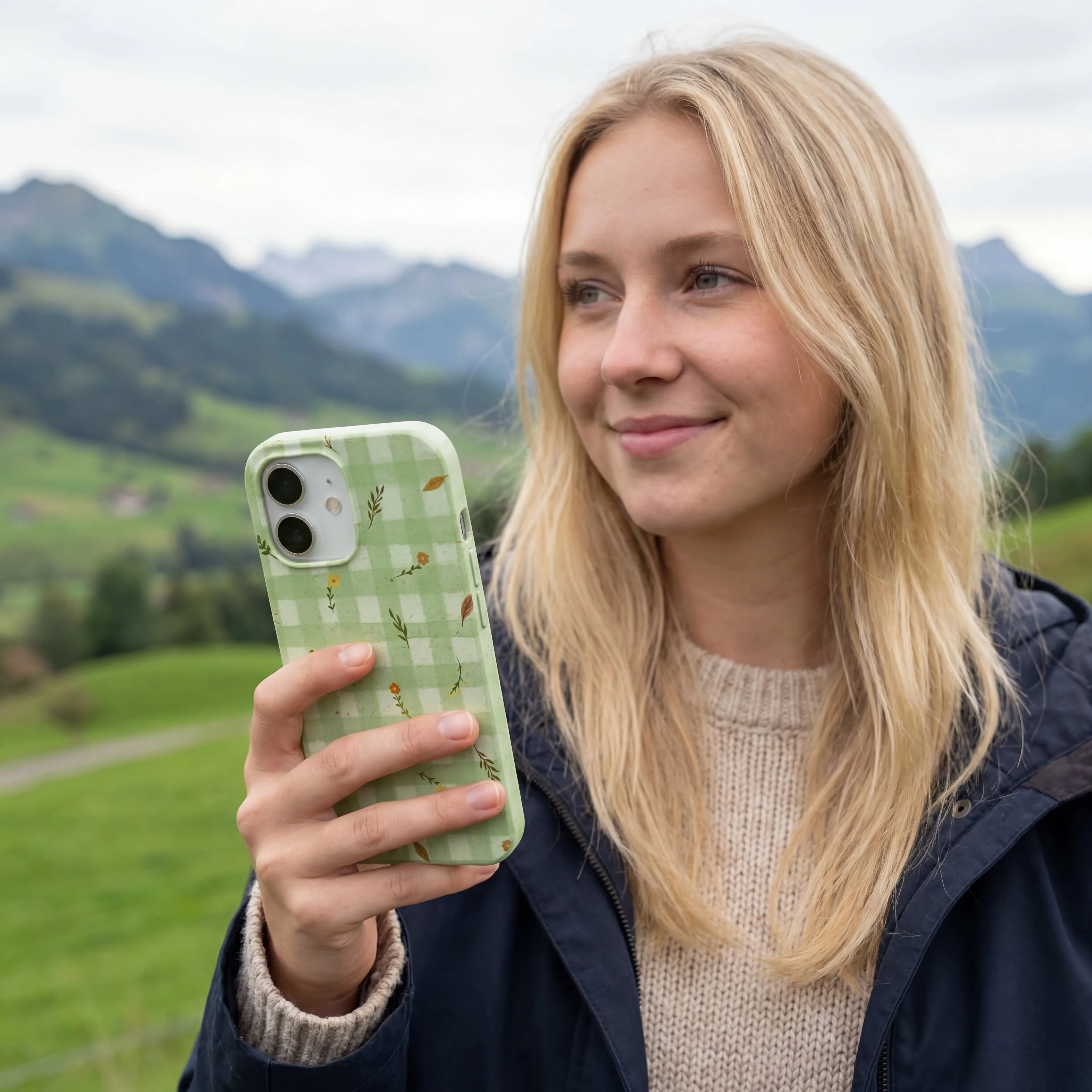 Sage Green Fall Gingham iPhone 17 Pro Max Case - Image 2