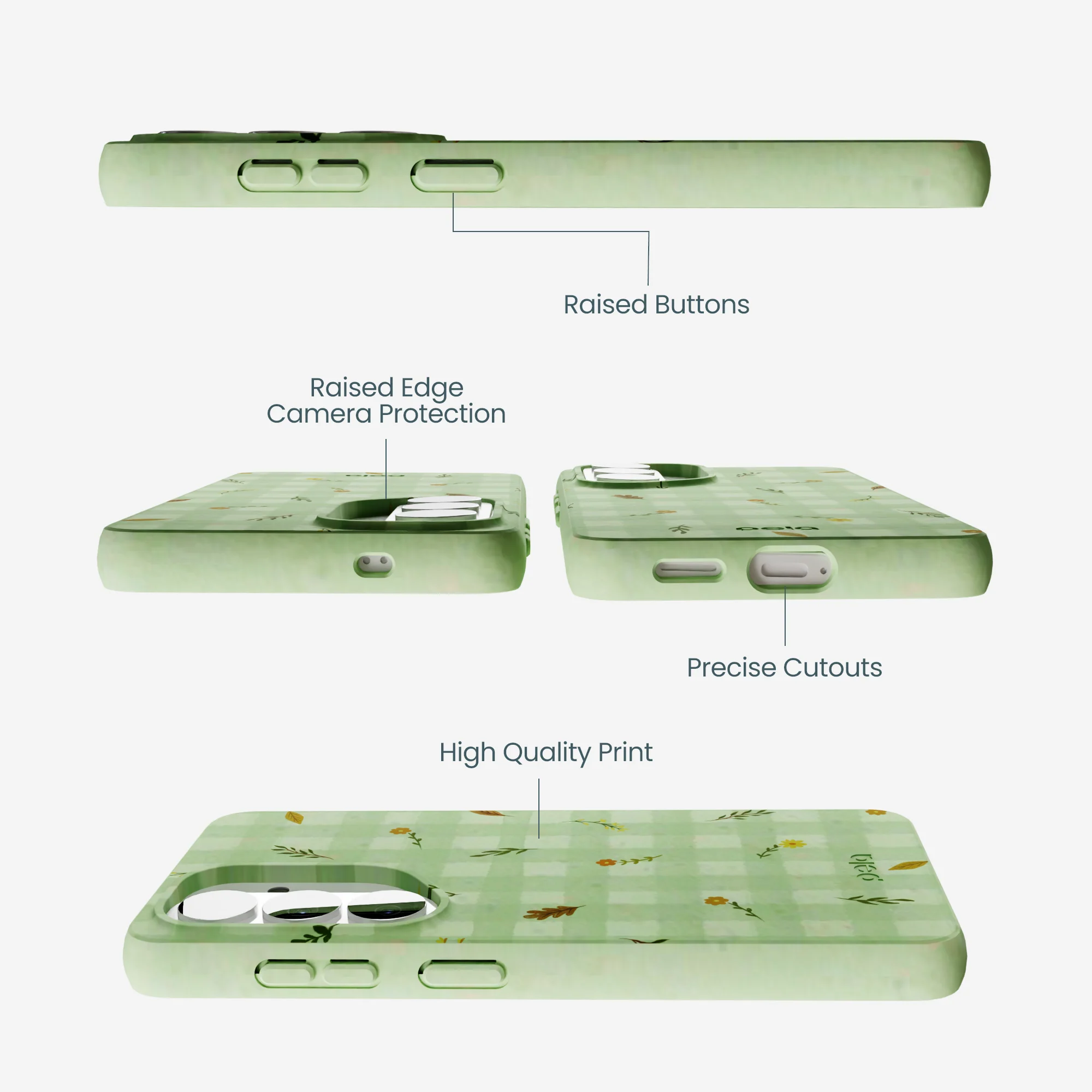 Sage Green Fall Gingham Samsung Galaxy S26 Case - Image 3