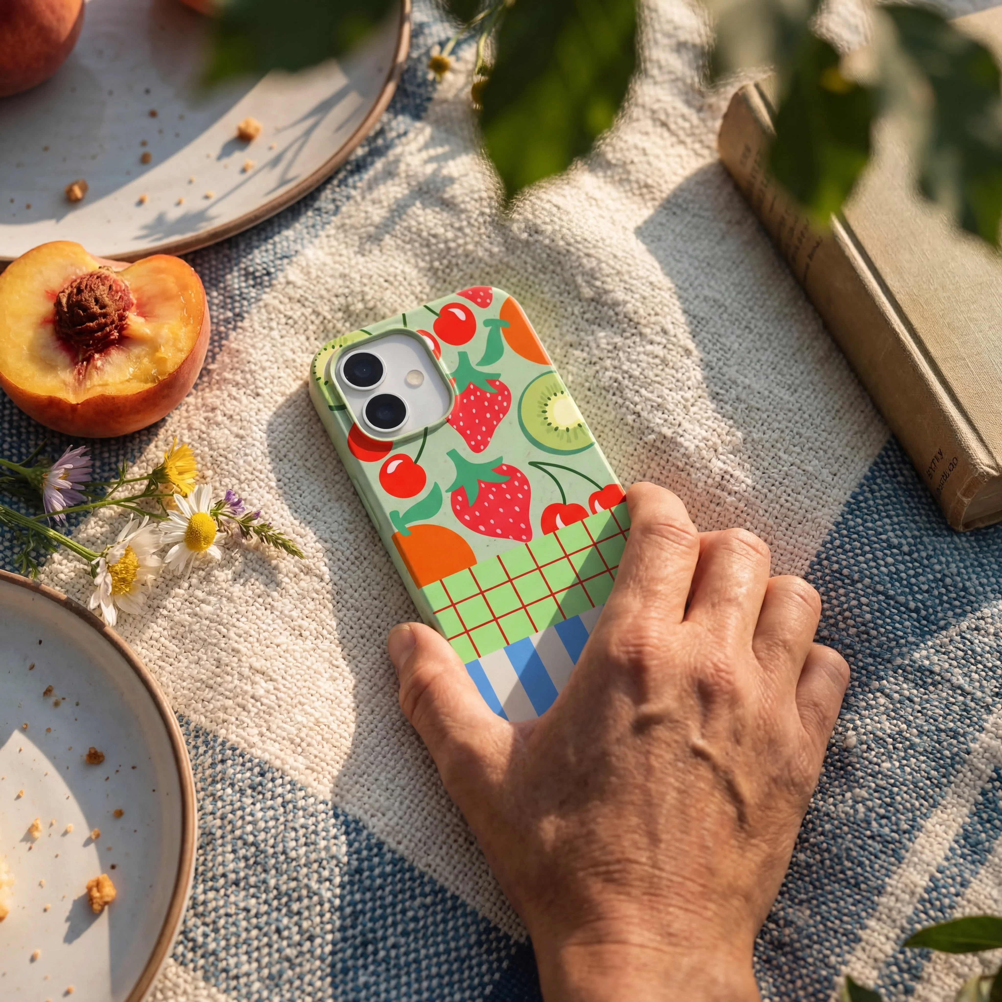 Sage Green Fresh Picnic iPhone 16 Plus Case - Image 2