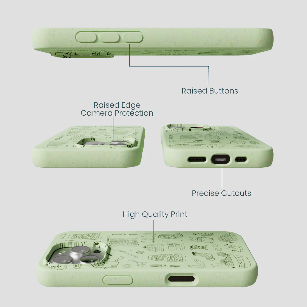 Sage Green Knit Nook iPhone 16 Pro Case - Image 3