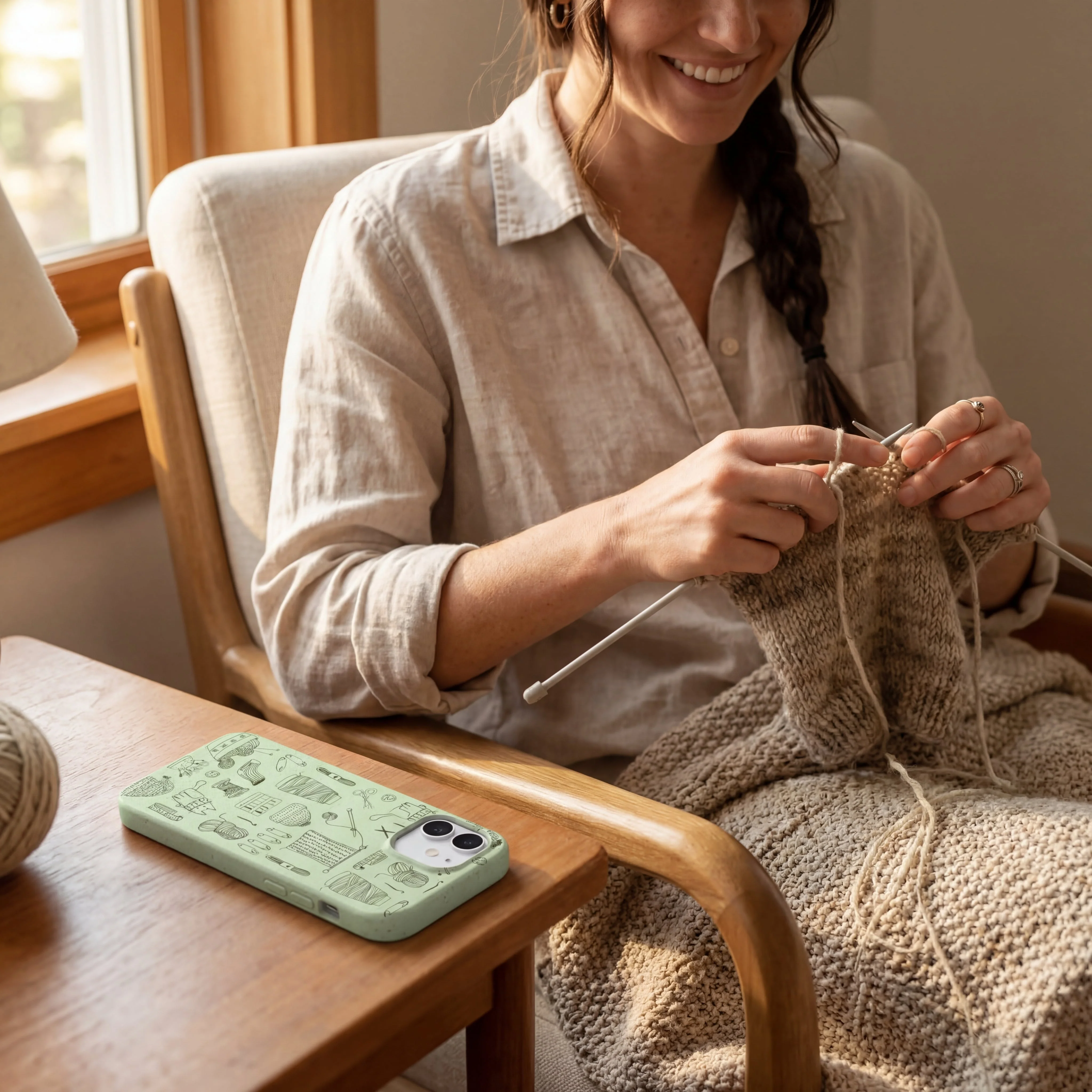 Sage Green Knit Nook iPhone Air Case - Image 2