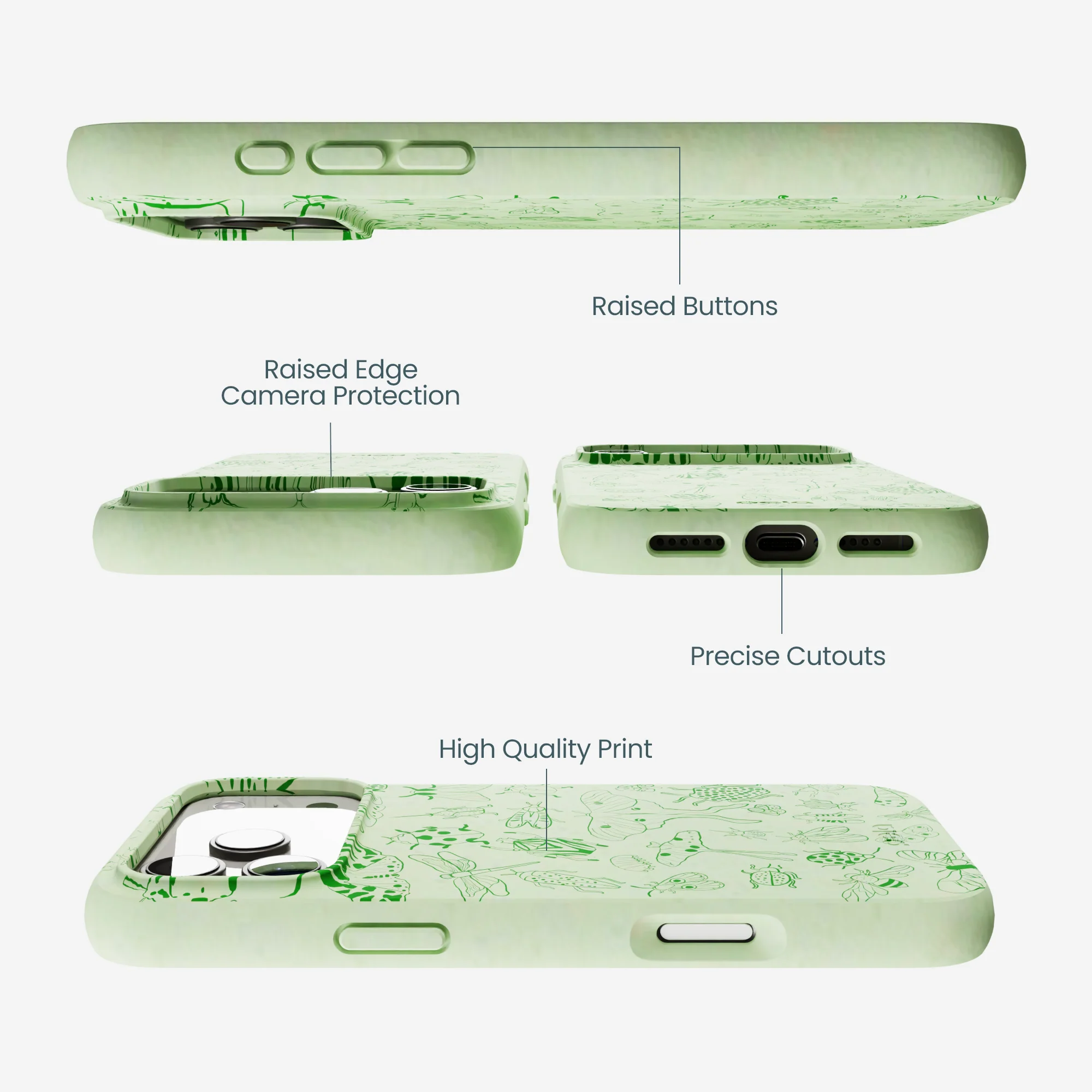Sage Green Linear Entomology iPhone 17 Pro Max Case - Image 3