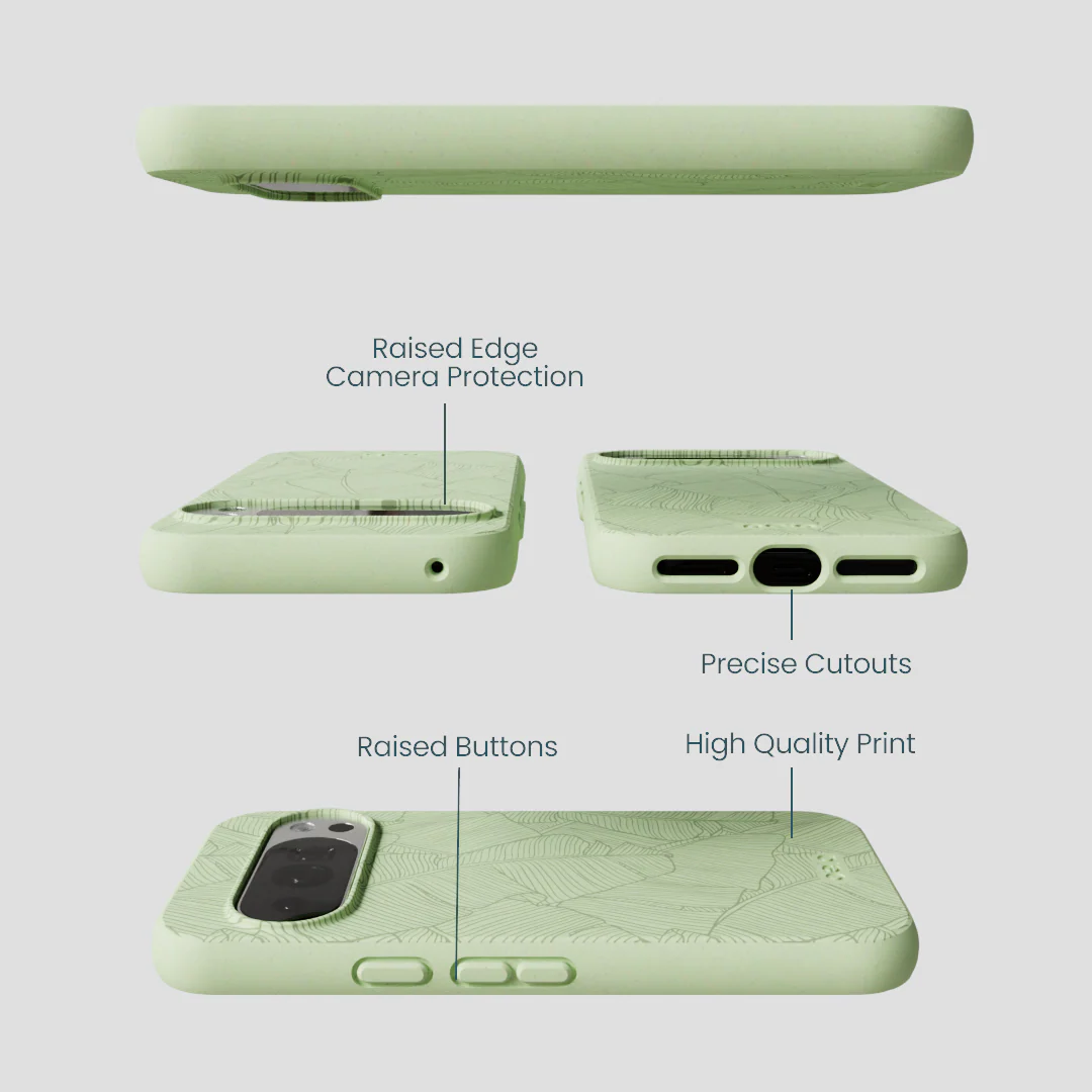 Sage Green Lushy Leaves Google Pixel 10/10 Pro Case - Image 3