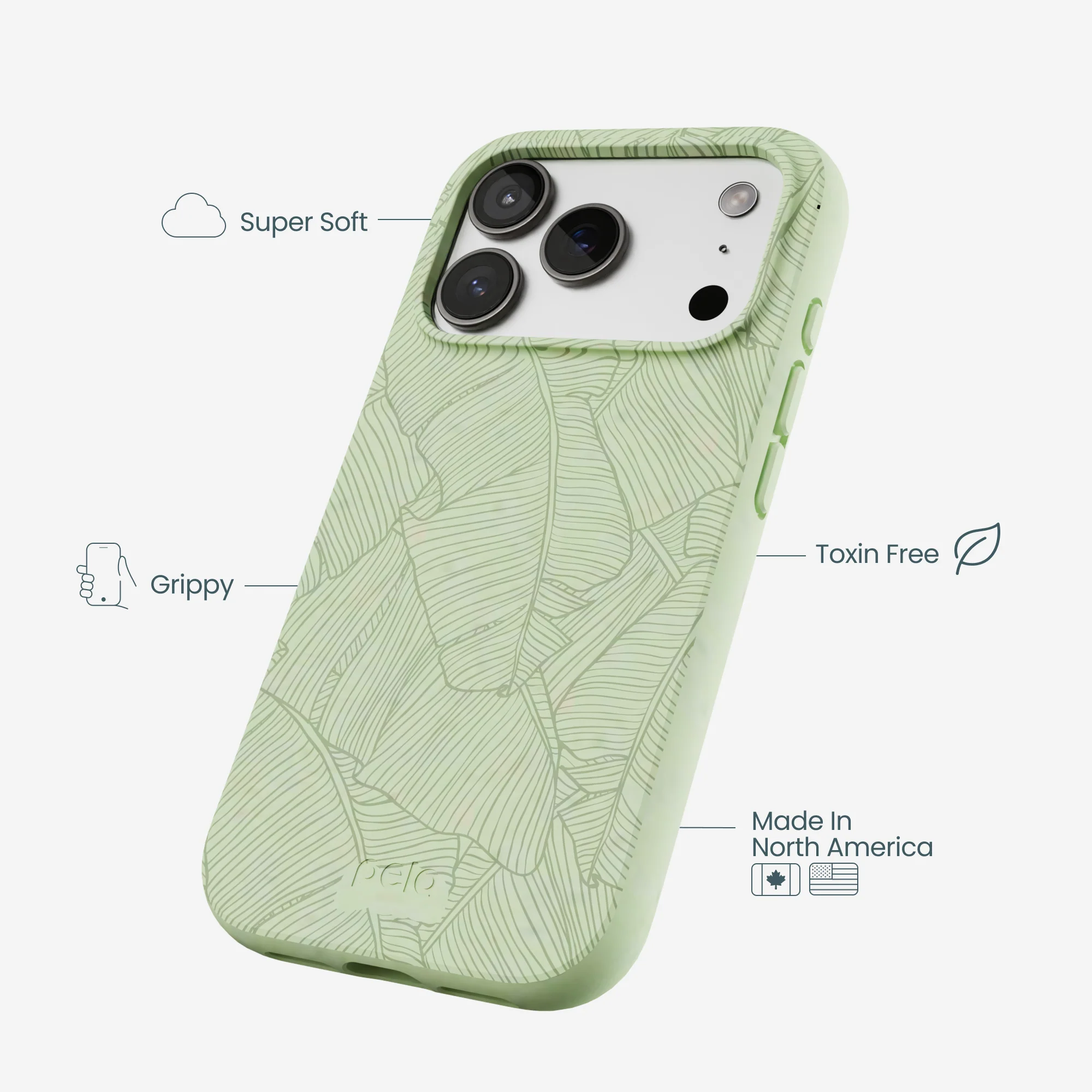 Sage Green Lushy Leaves iPhone 17 Pro Case - Image 4