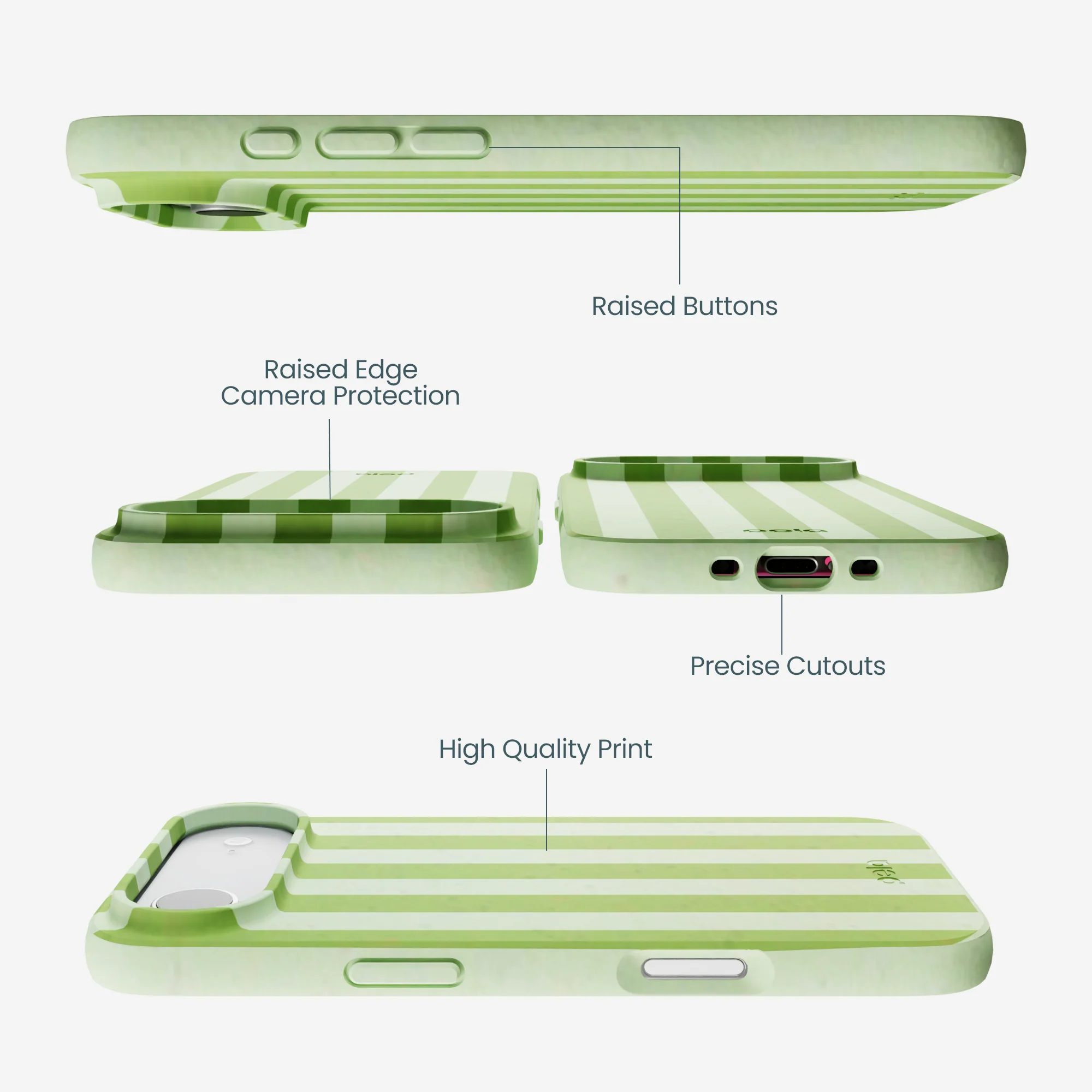 Sage Green Meadow Stripes iPhone Air Case - Image 3