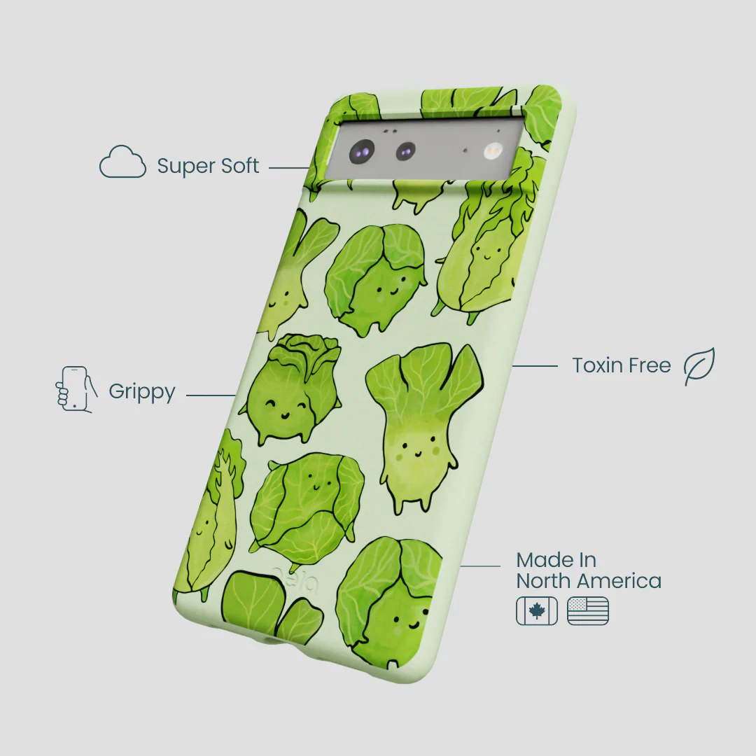 Sage Green Silly Cabbage Google Pixel 6a Case - Image 4