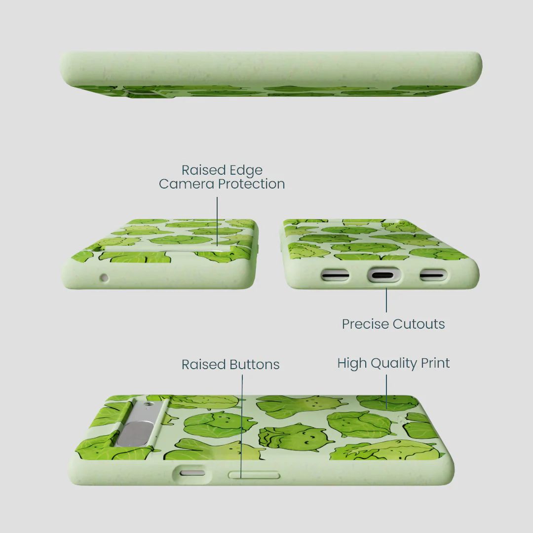Sage Green Silly Cabbage Google Pixel 7 Case - Image 3