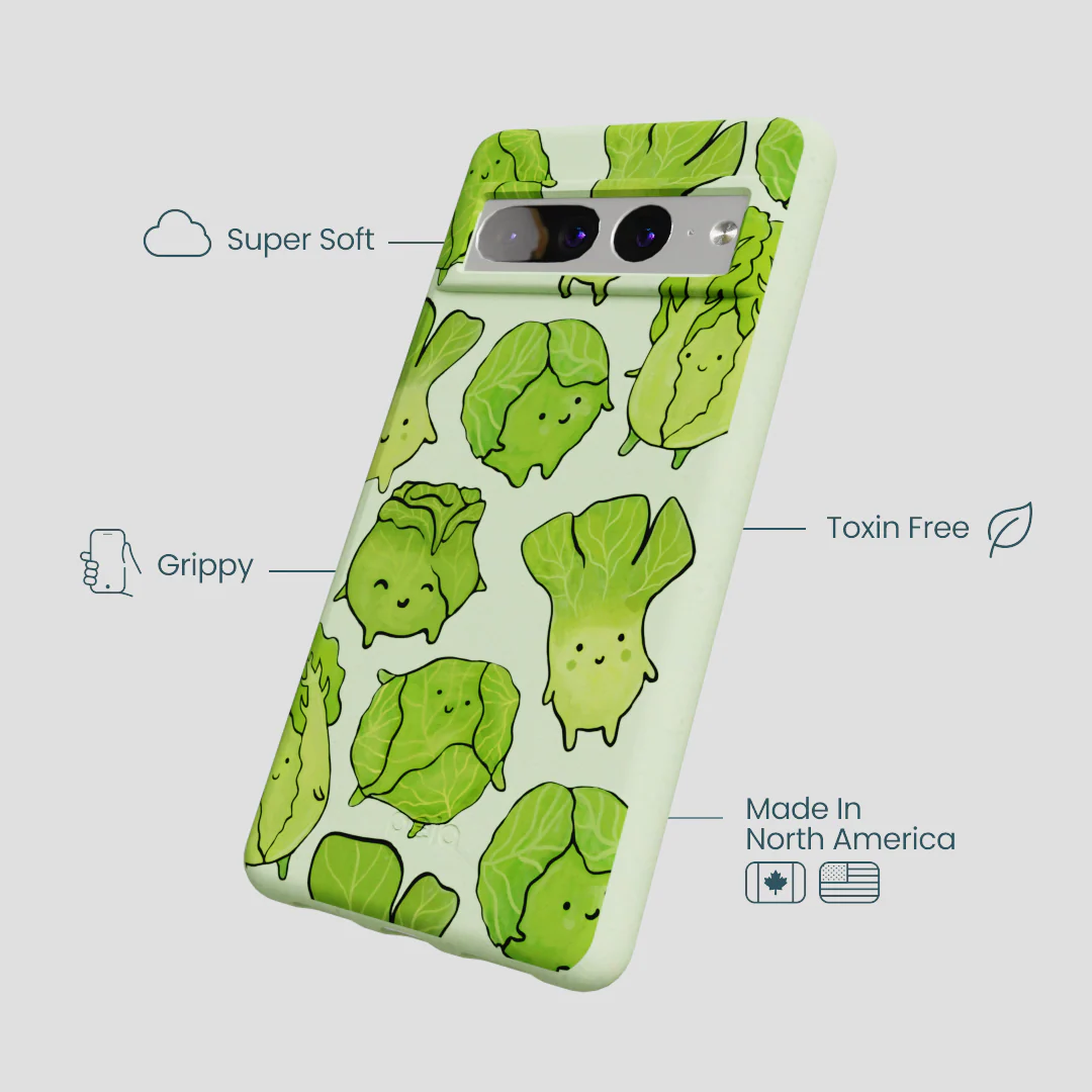 Sage Green Silly Cabbage Google Pixel 7 Pro Case - Image 4