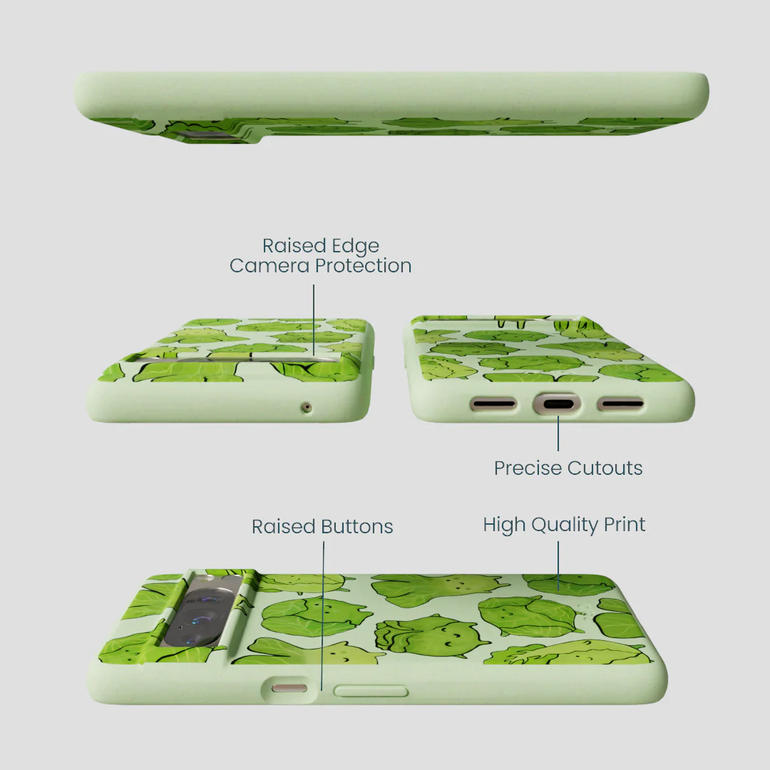 Sage Green Silly Cabbage Google Pixel 8 Pro Case - Image 3