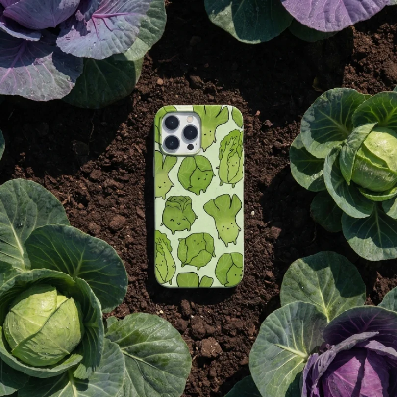 Sage Green Silly Cabbage iPhone 12 Pro Max Case - Image 6