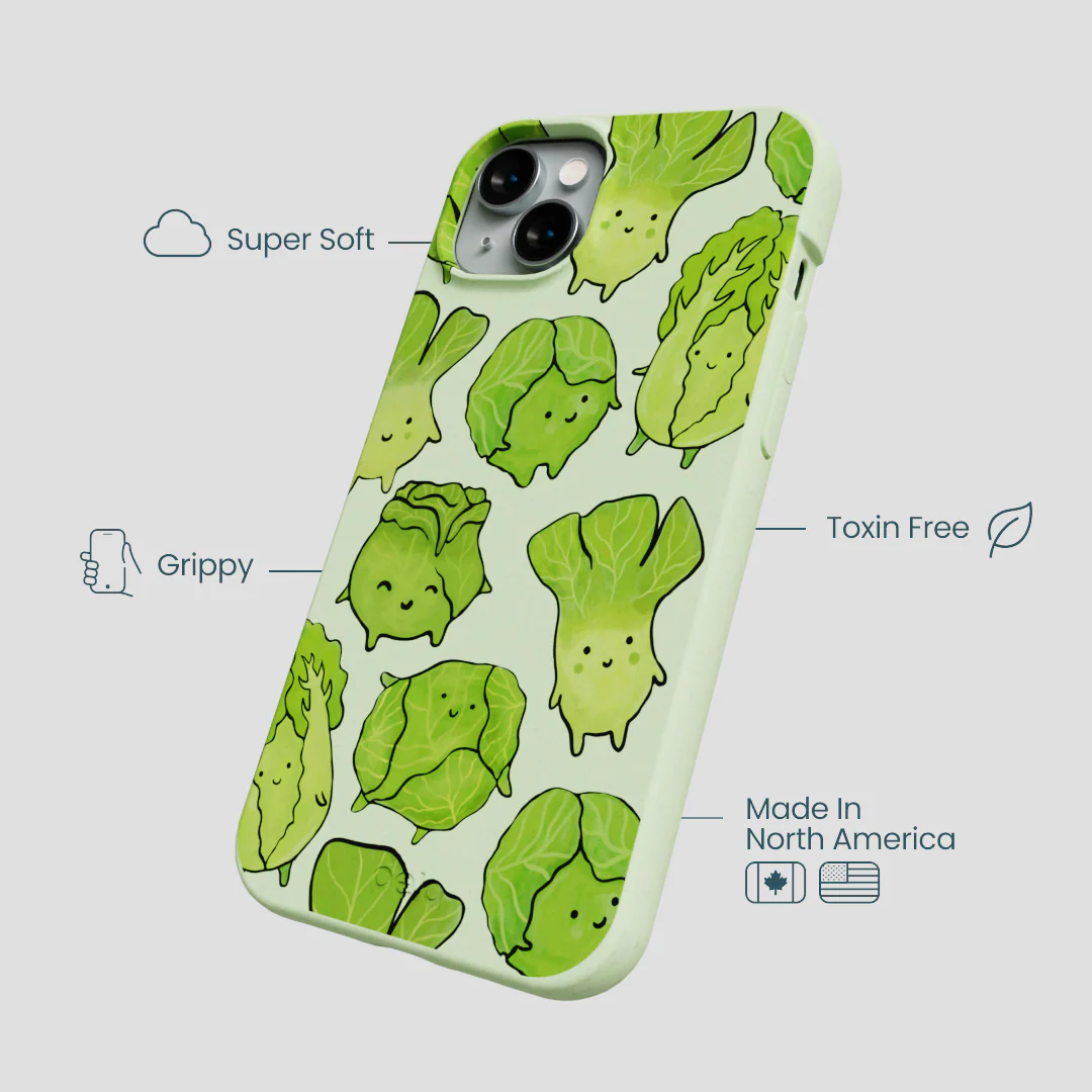 Sage Green Silly Cabbage iPhone 15 Plus Case - Image 4