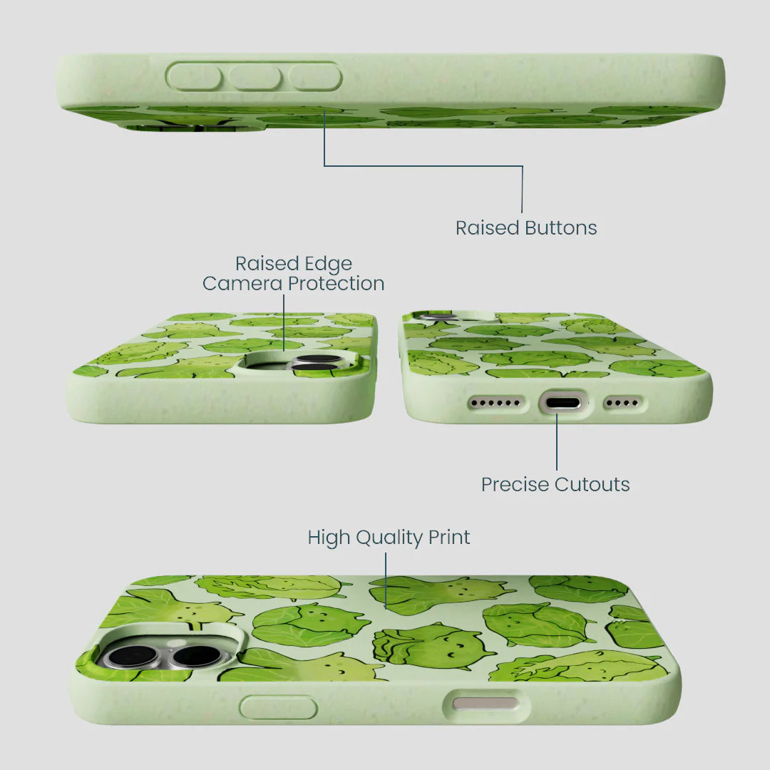 Sage Green Silly Cabbage iPhone 16 Plus Case - Image 3