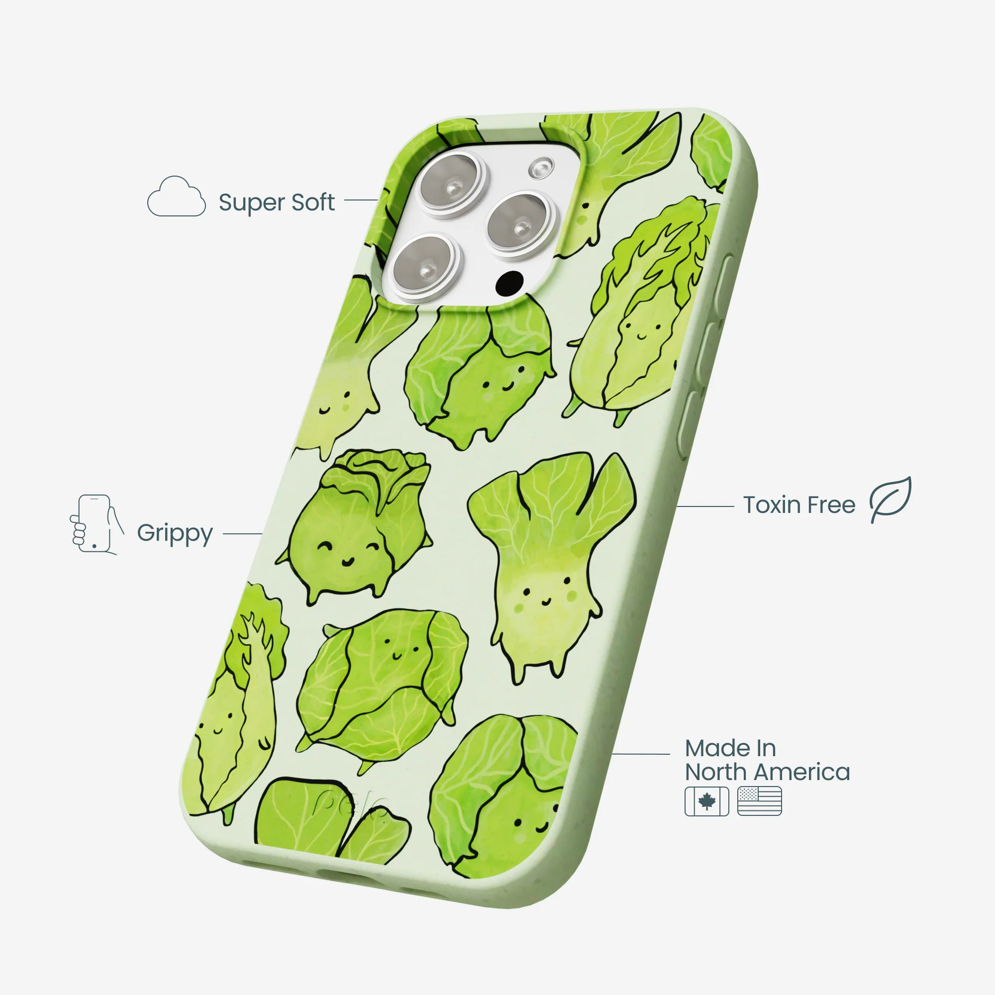 Sage Green Silly Cabbage iPhone 16 Pro Max Case - Image 4
