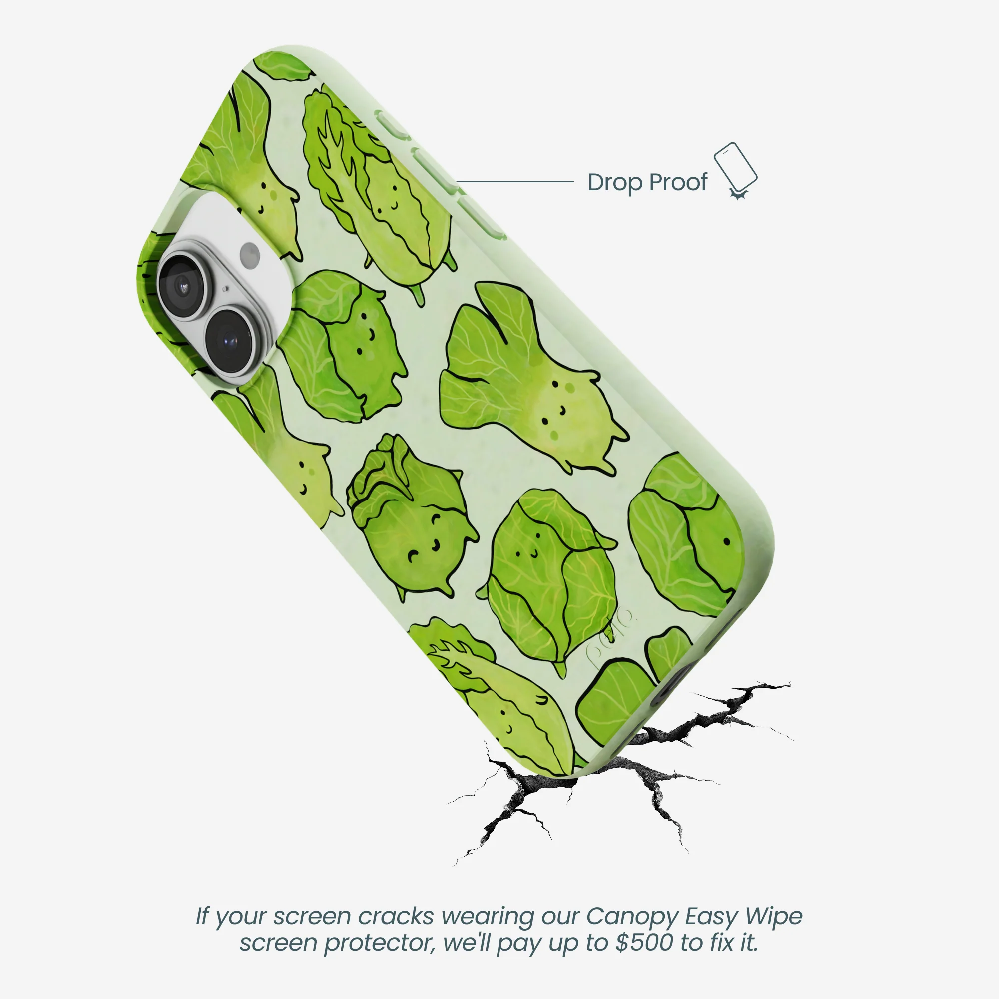 Sage Green Silly Cabbage iPhone 17 Case - Image 5