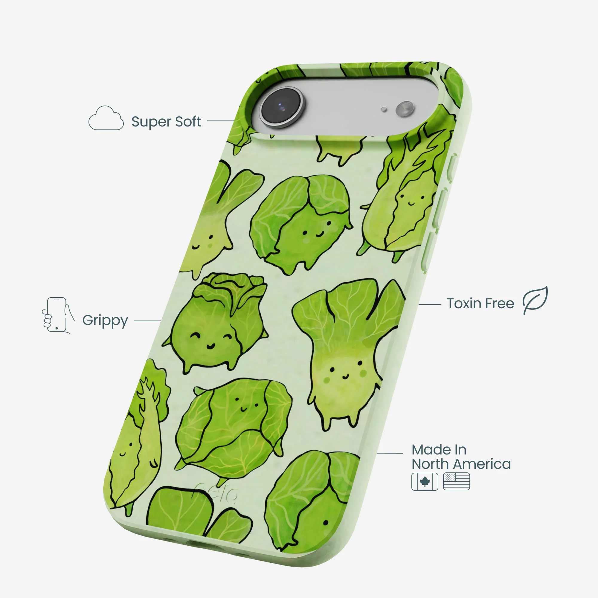 Sage Green Silly Cabbage iPhone Air Case - Image 4