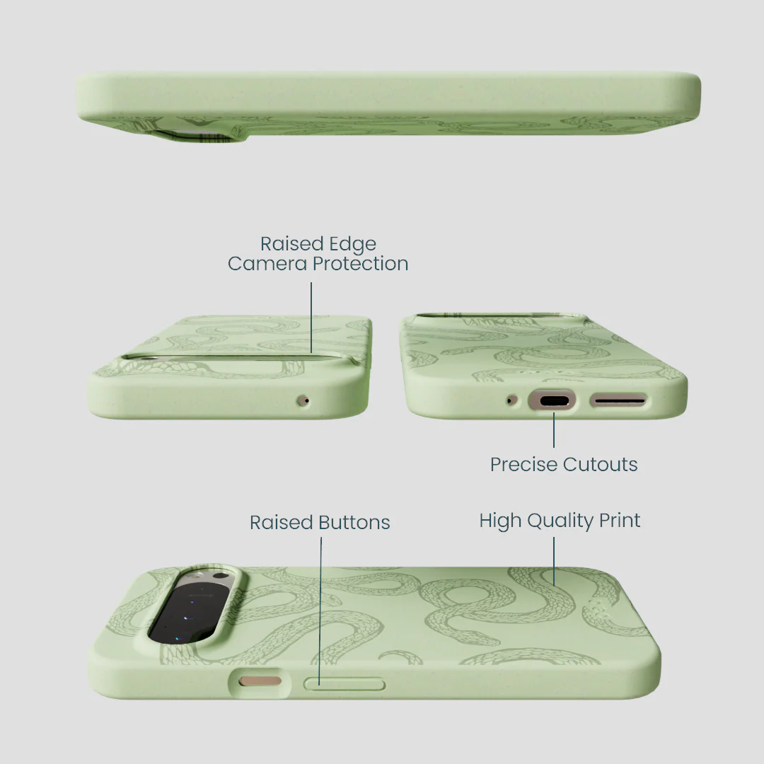Sage Green Snaky Google Pixel 9 Pro XL Case - Image 3