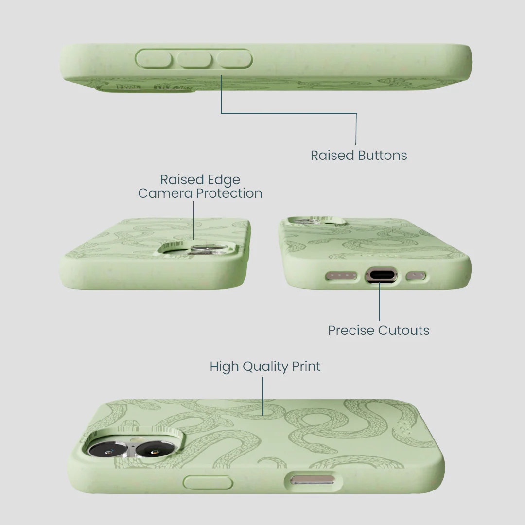Sage Green Snaky iPhone 16 Case - Image 3