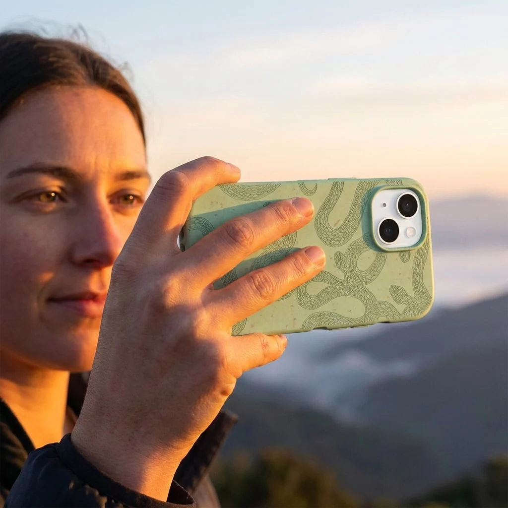 Sage Green Snaky iPhone 16 Pro Case - Image 2