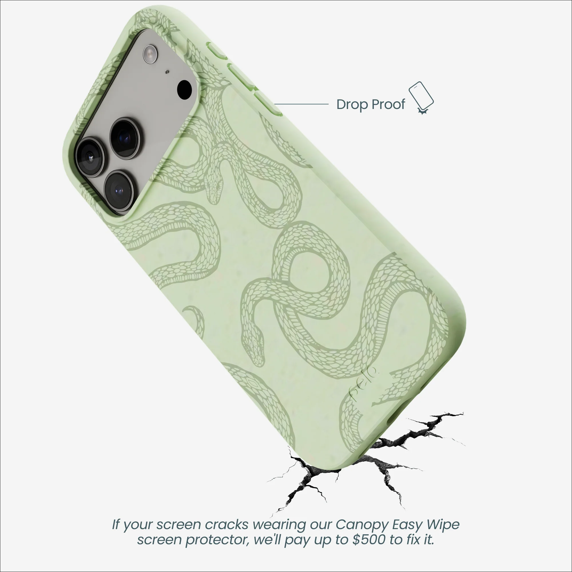 Sage Green Snaky iPhone 17 Pro Max Case - Image 5