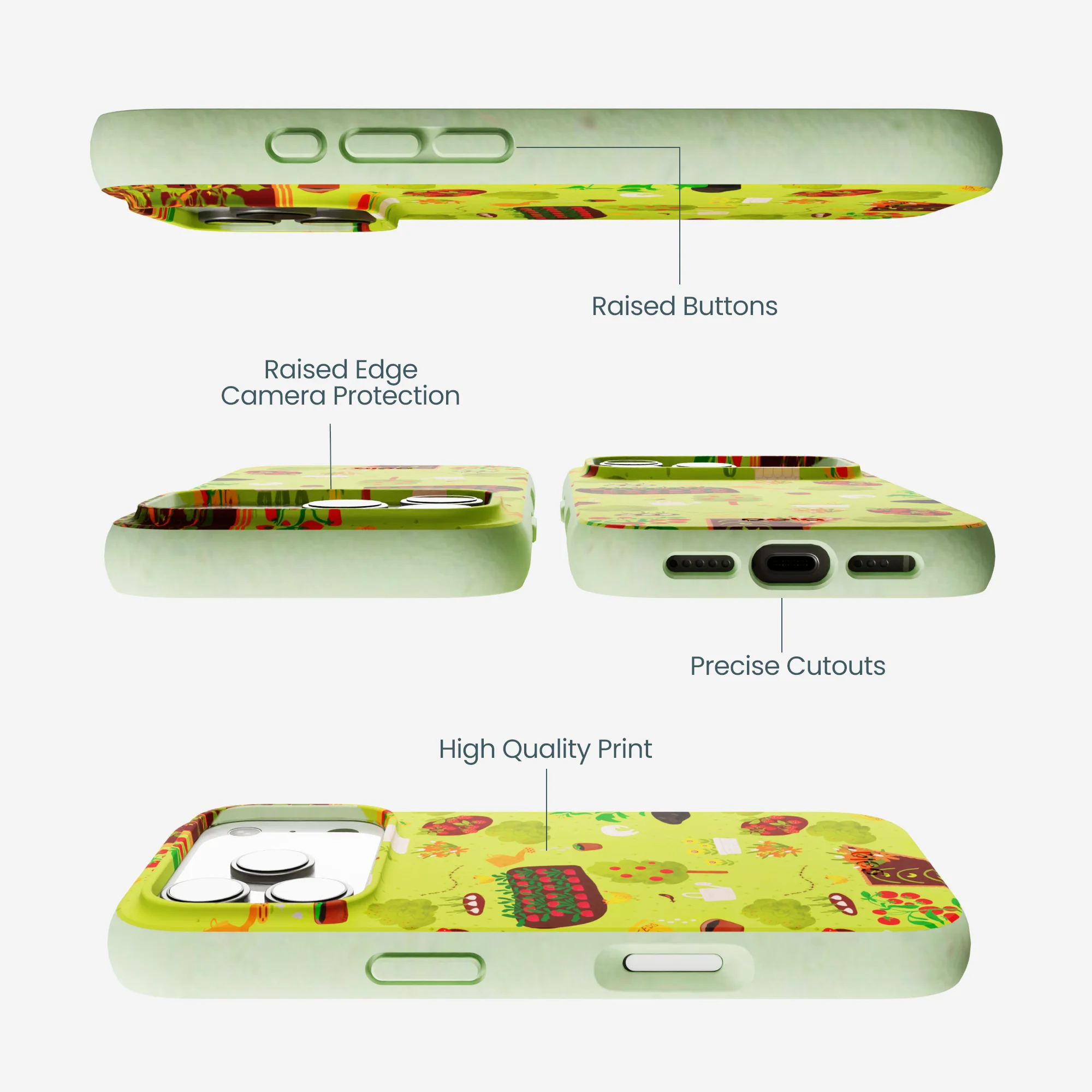 Sage Green Spring Garden iPhone 17 Pro Case - Image 3