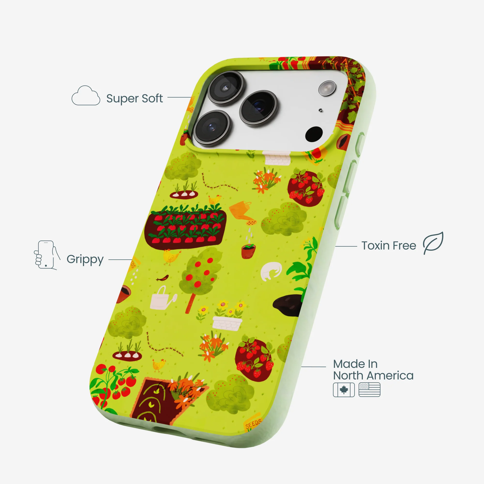 Sage Green Spring Garden iPhone 17 Pro Case - Image 4