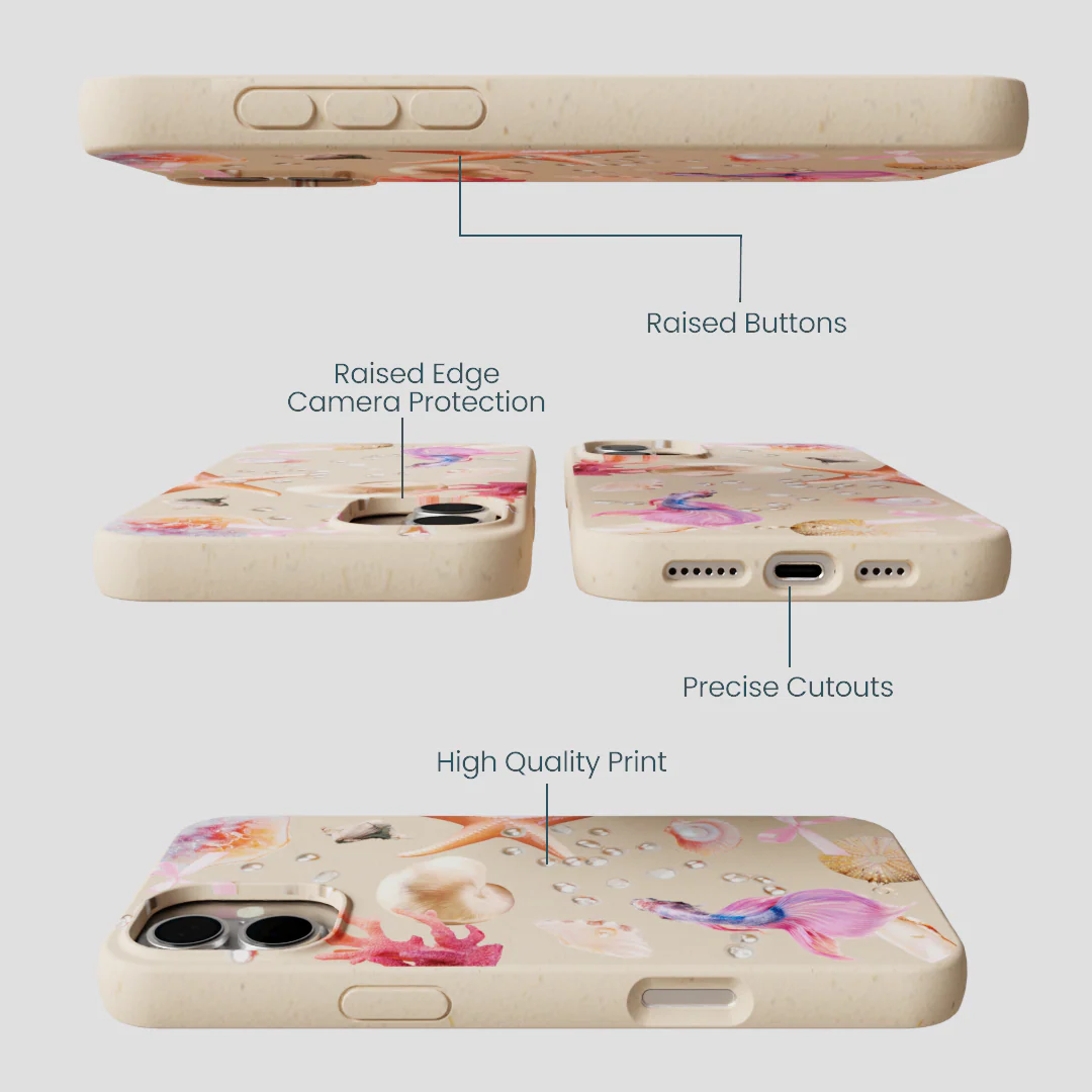 Seashell Aqua Dreams iPhone 16 Plus Case - Image 3