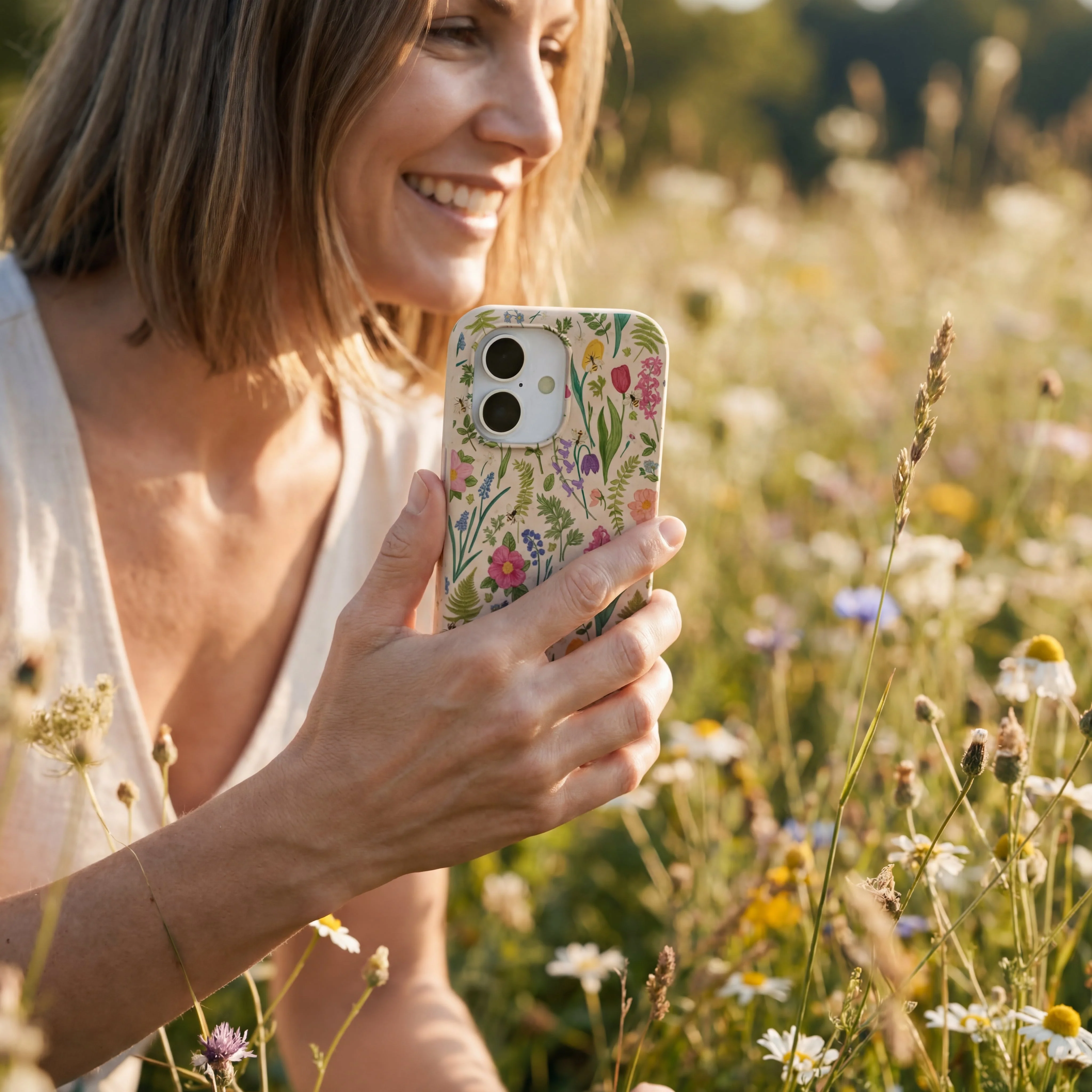Seashell Bee Meadow iPhone 14 Plus Case - Image 2