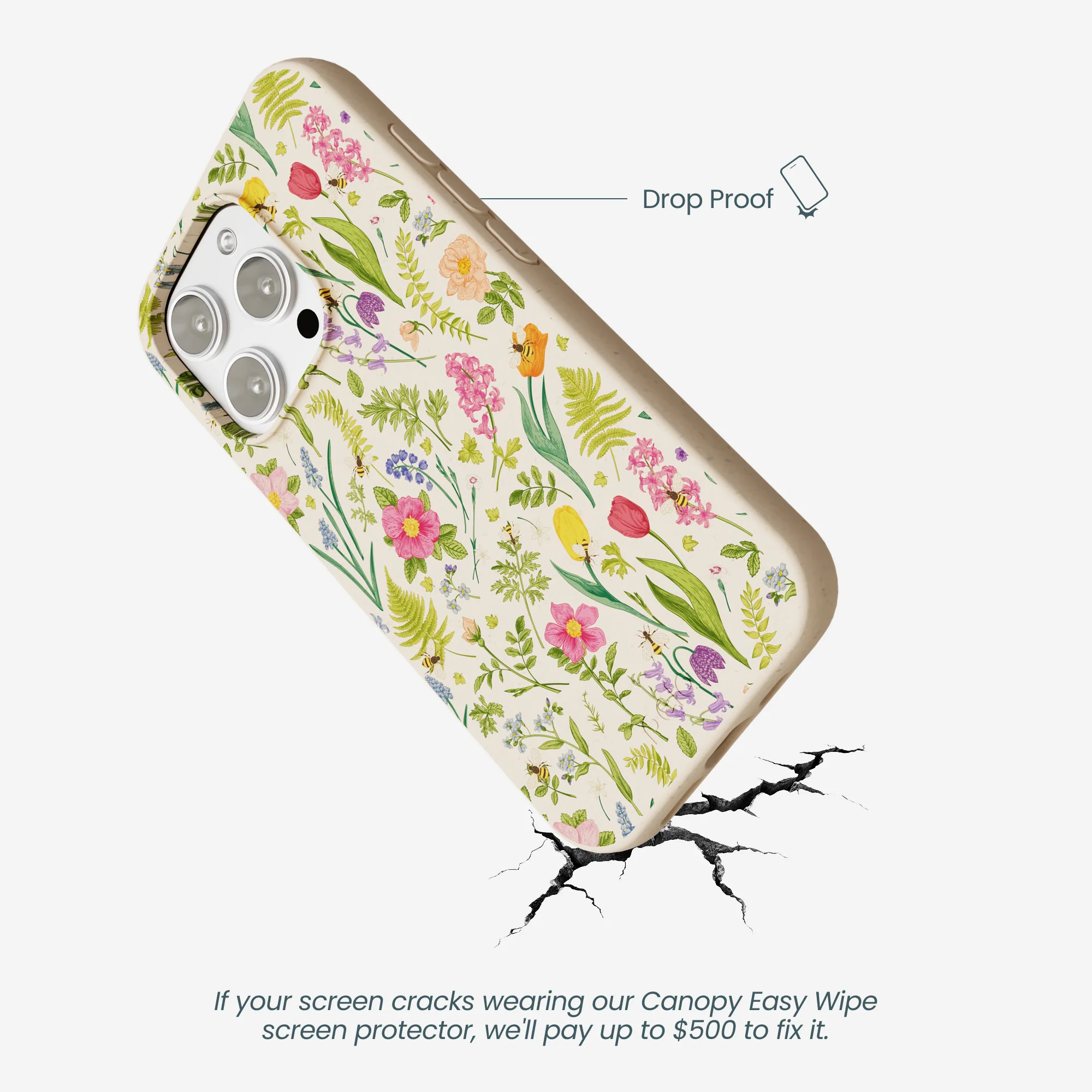 Seashell Bee Meadow iPhone 16 Pro Max Case - Image 5