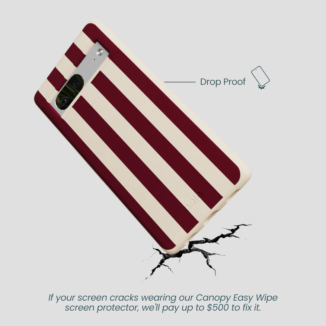 Seashell Big Burgundy Stripes Google Pixel 7 Case - Image 5